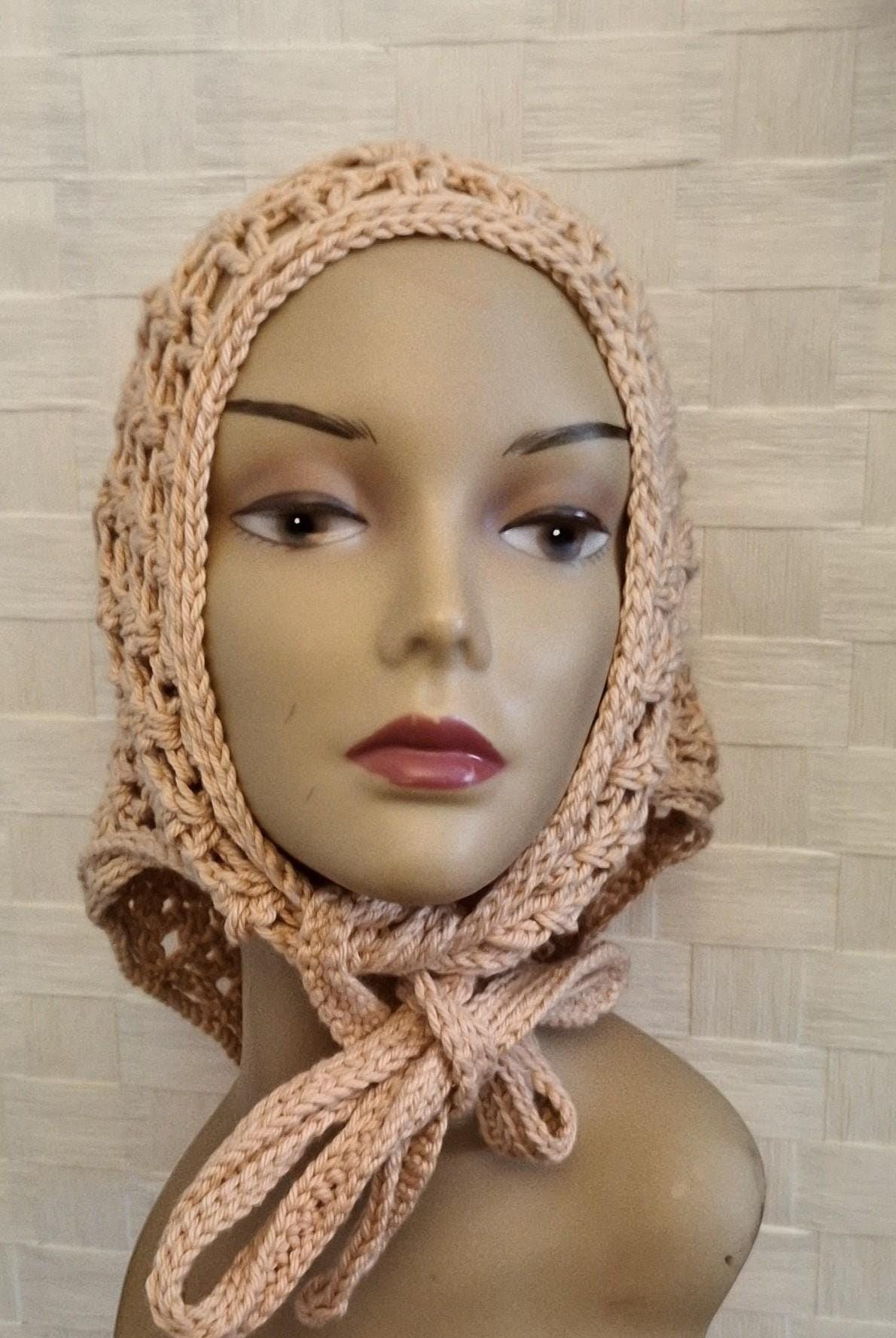 Crochet Bohemian Bandana Accented With Petals & Flowers Brooche, view 7