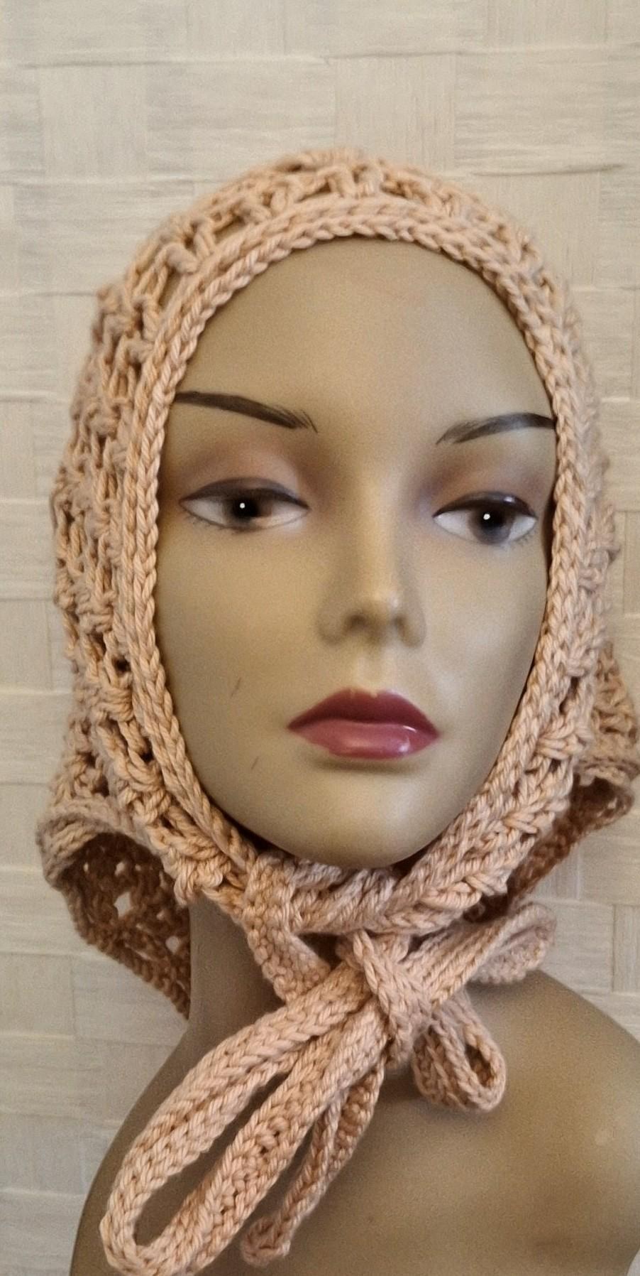 Crochet Bohemian Bandana Accented With Petals & Flowers Brooche, view 9