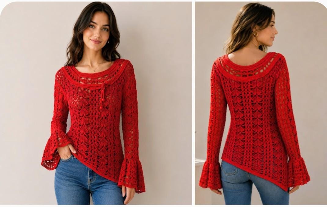 Assymetrical Crochet Tunic/CoverUp, view 4