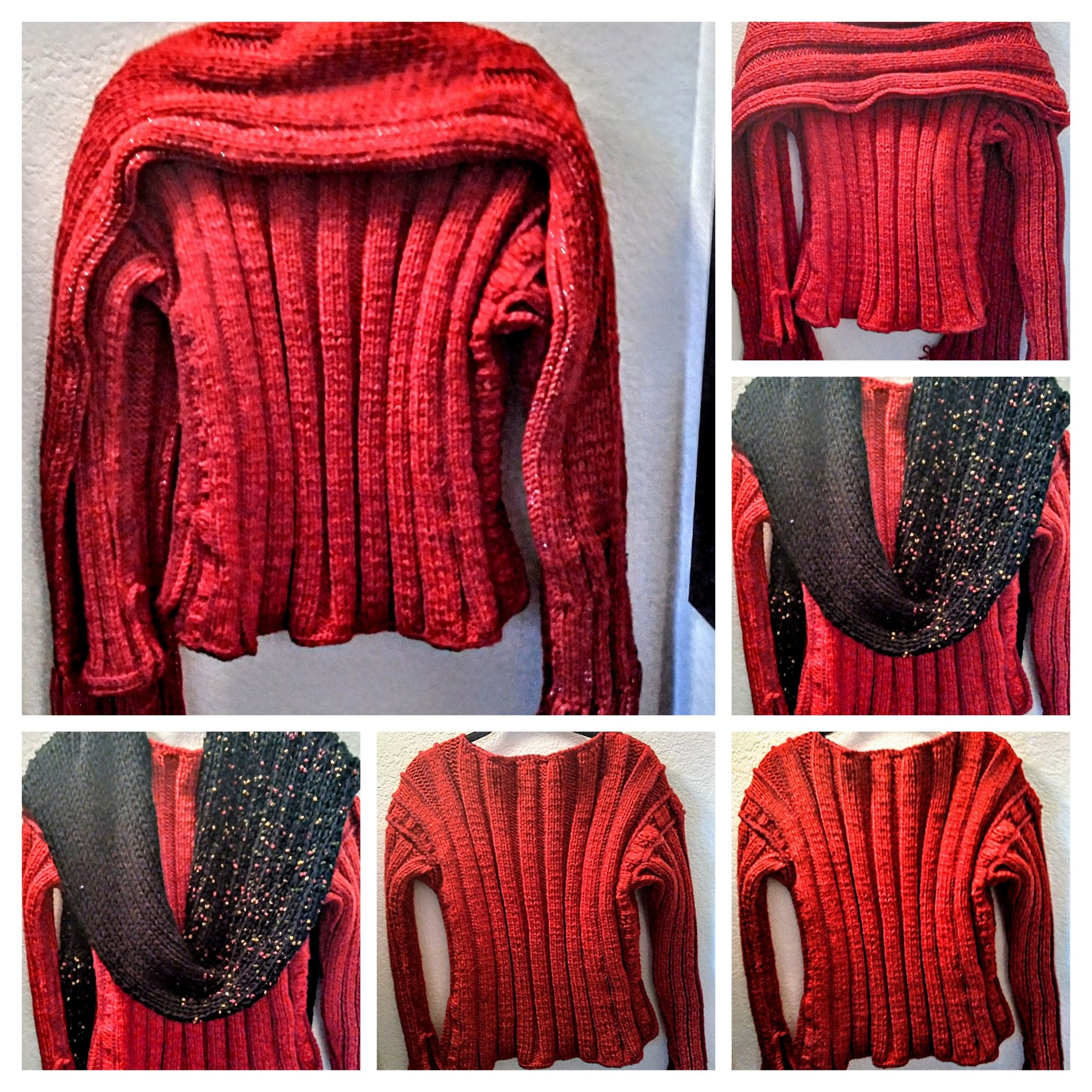 Retro Poor Boy Sweater And Hooded Scarf.(2PC), view 8