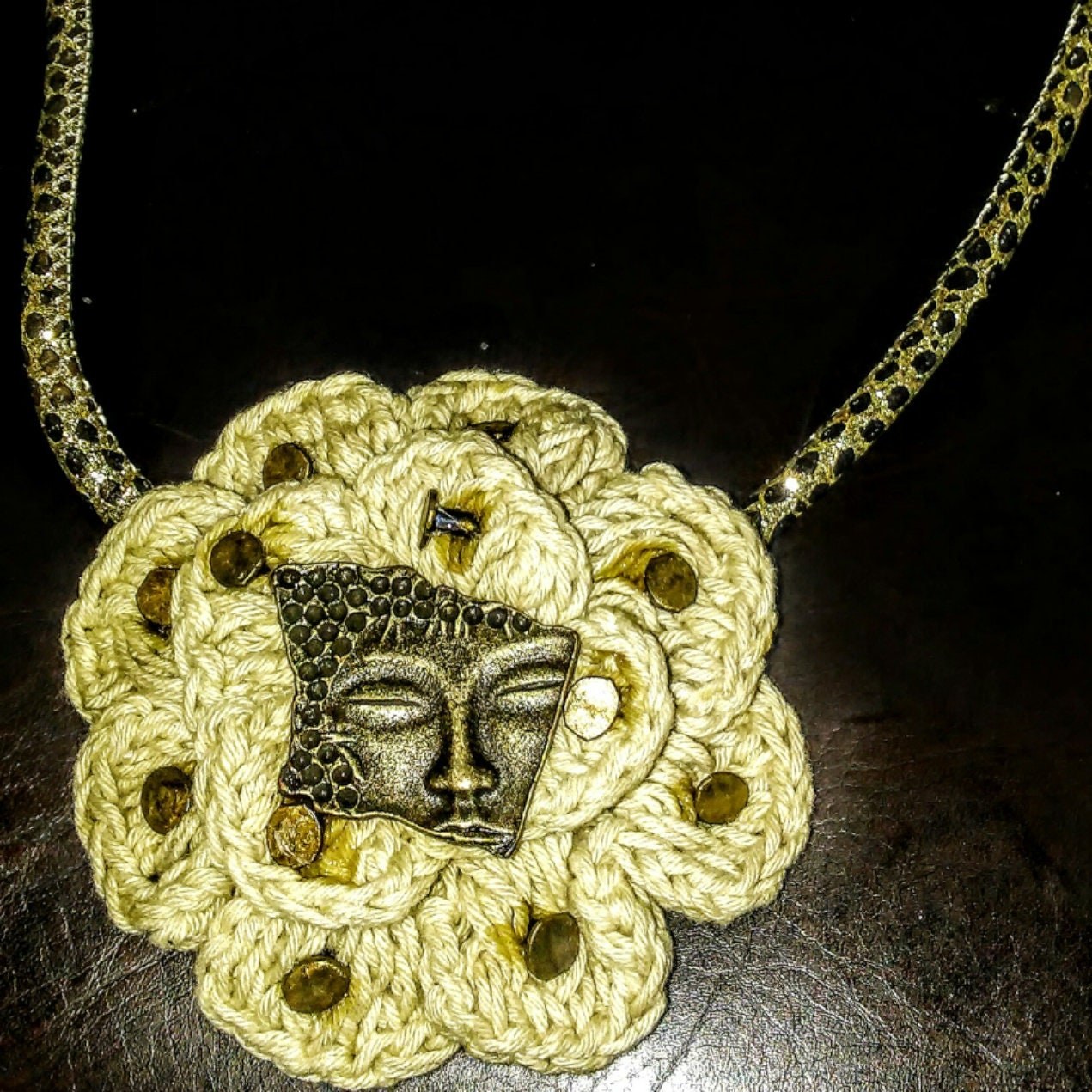 Heirloom Pendant Crochet Flower Convertible Necklace, view 6