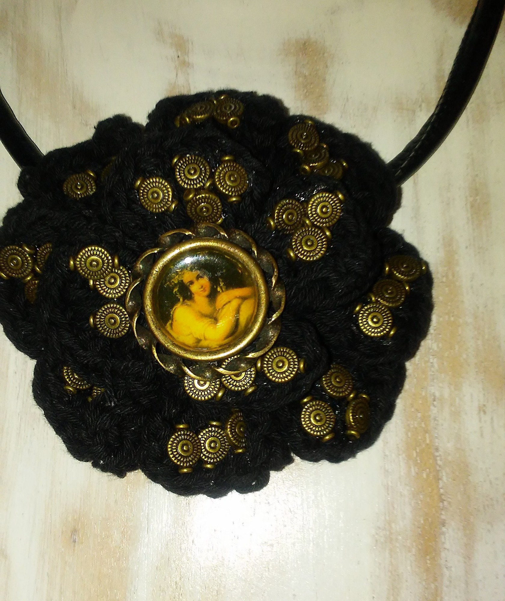 Heirloom Pendant Crochet Flower Convertible Necklace, view 7