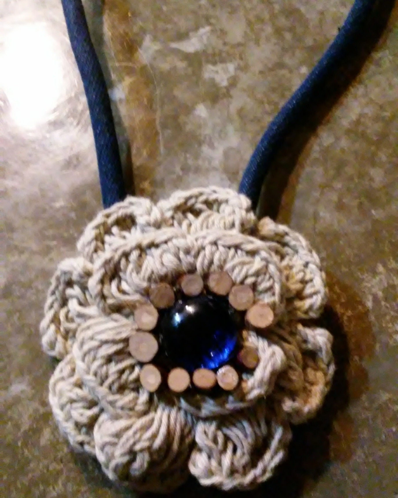 Heirloom Pendant Crochet Flower Convertible Necklace, view 8