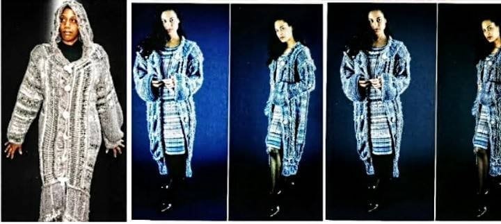 Hand Knitted Hooded Maxi Sweater Coat, view 4