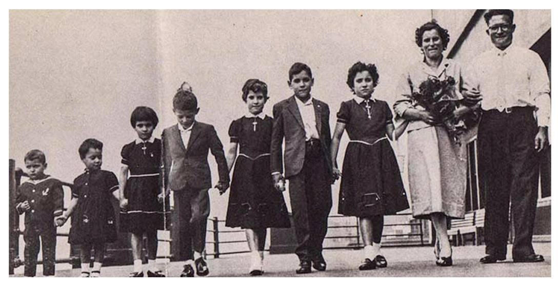Mallimo family on Pier 84 in New York, July 5, 1958