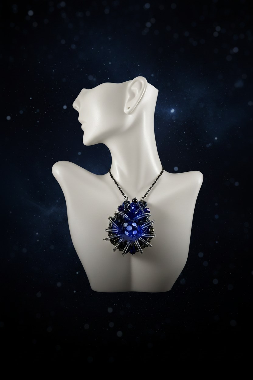 The Dark Star Pendant, a handmade wearable art piece