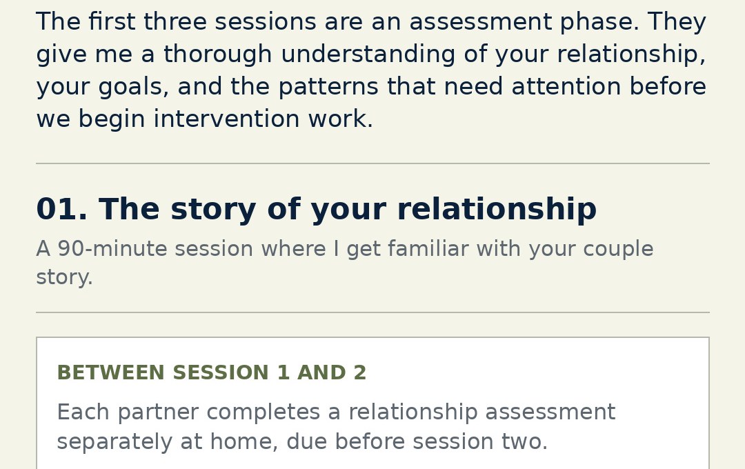 A relationship repair process beginning with a clear picture of the relationship