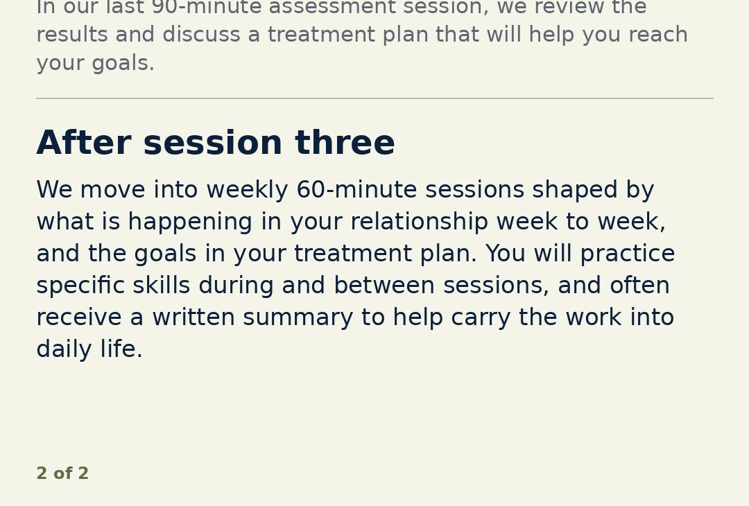 A relationship repair process that continues with practice and follow-through