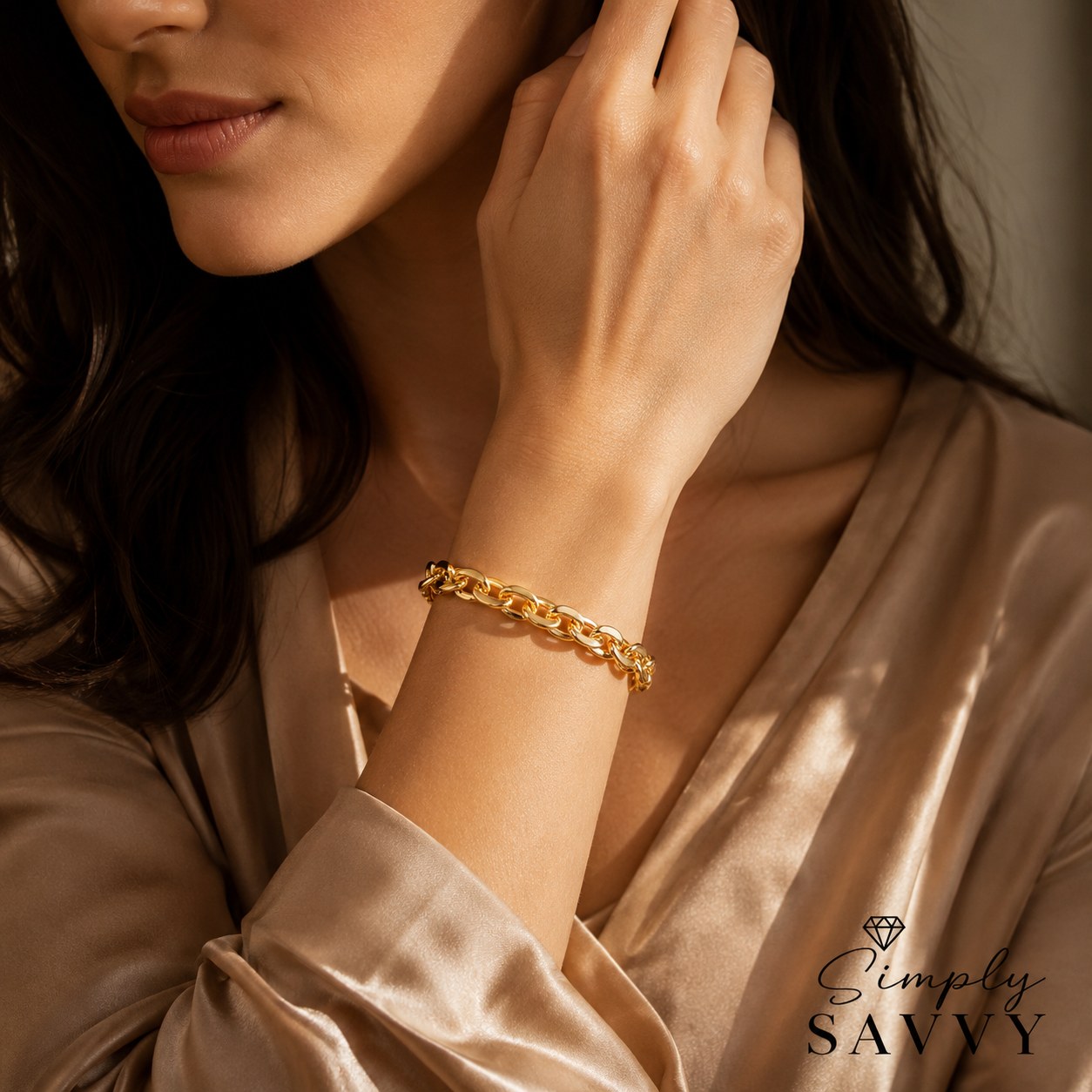 14K yellow gold rolo link bracelet