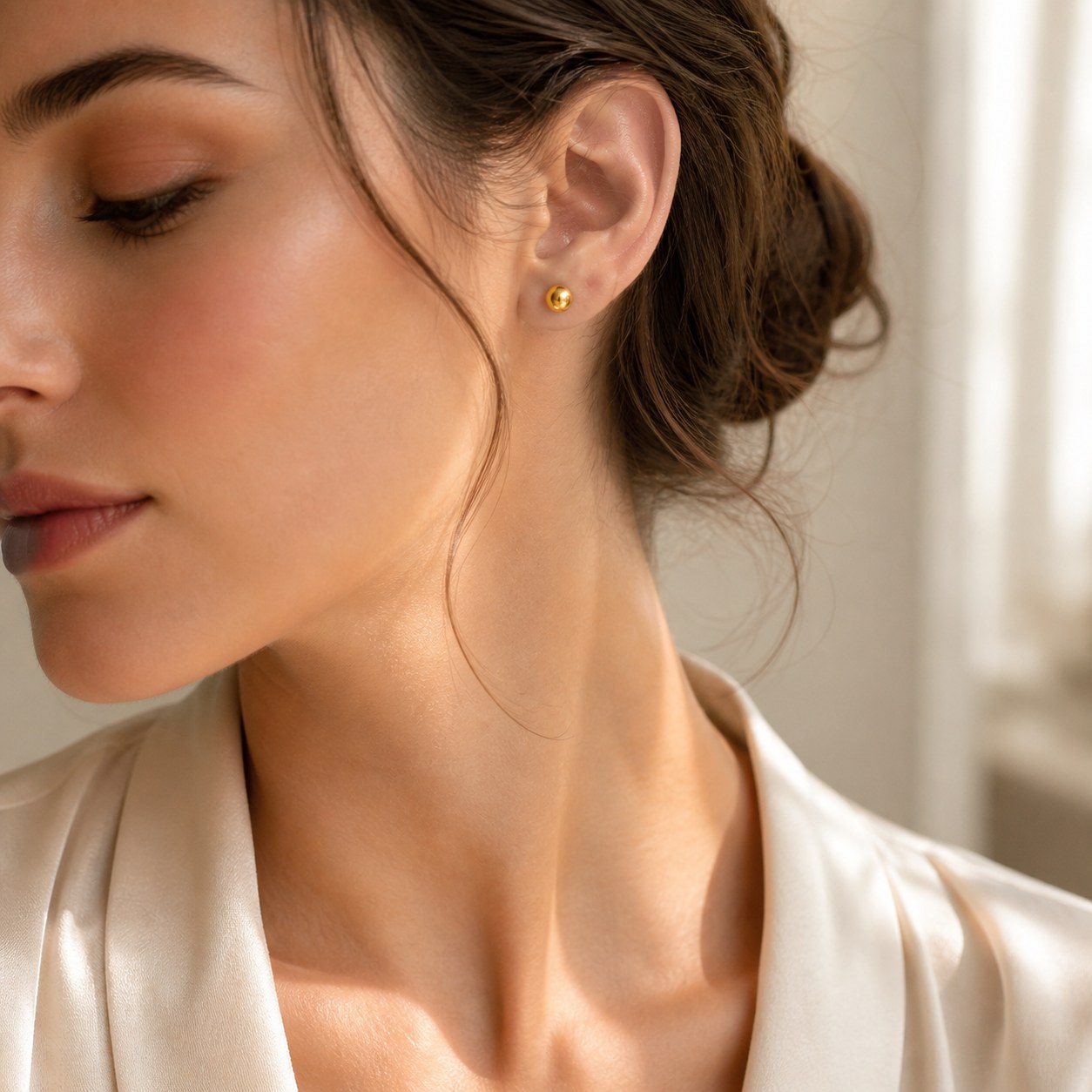 Classic 14K yellow gold ball stud earrings