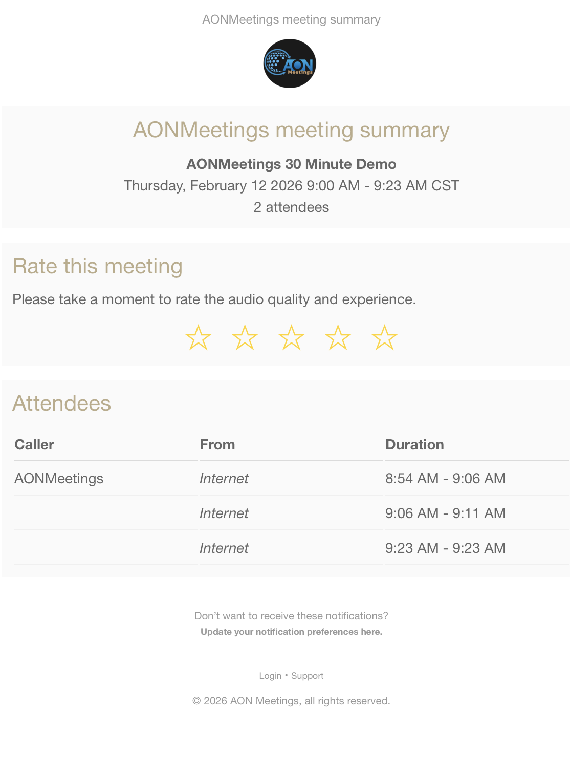 AONMeetings webinar registration and engagement tools
