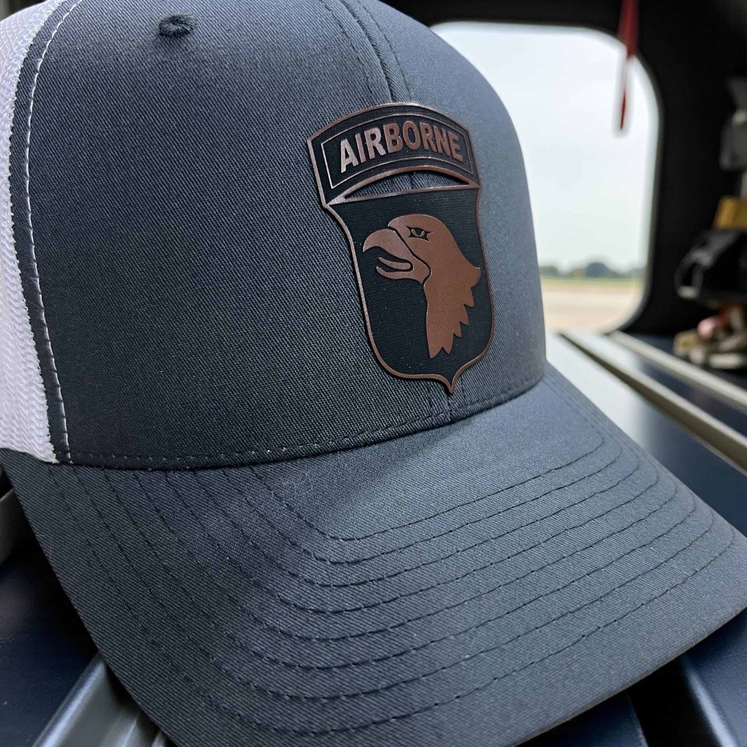101st Airborne Army Hat, Leather Patch, Veteran Tactical Cap