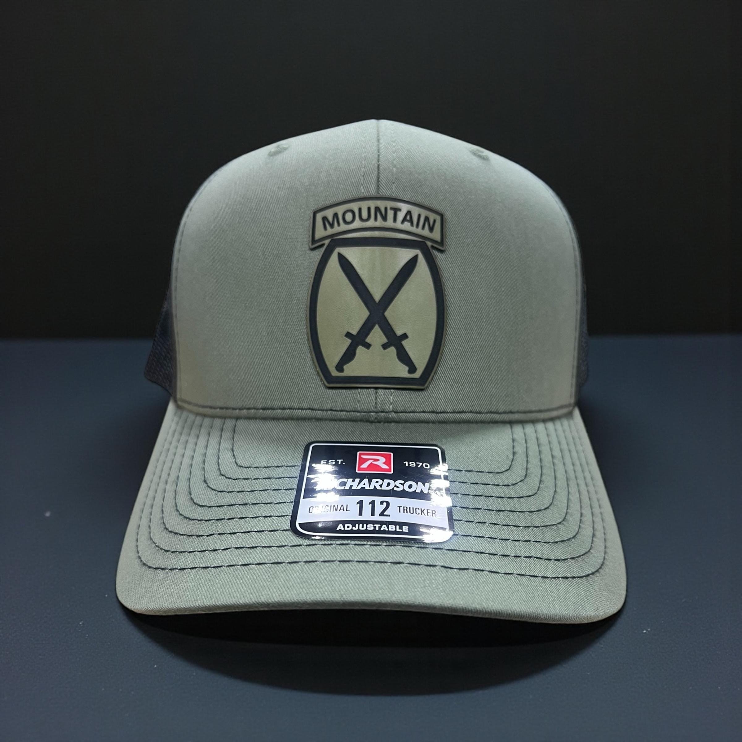 10th Mountain Division Army Hat, Leather Patch, Veteran Tactical Cap