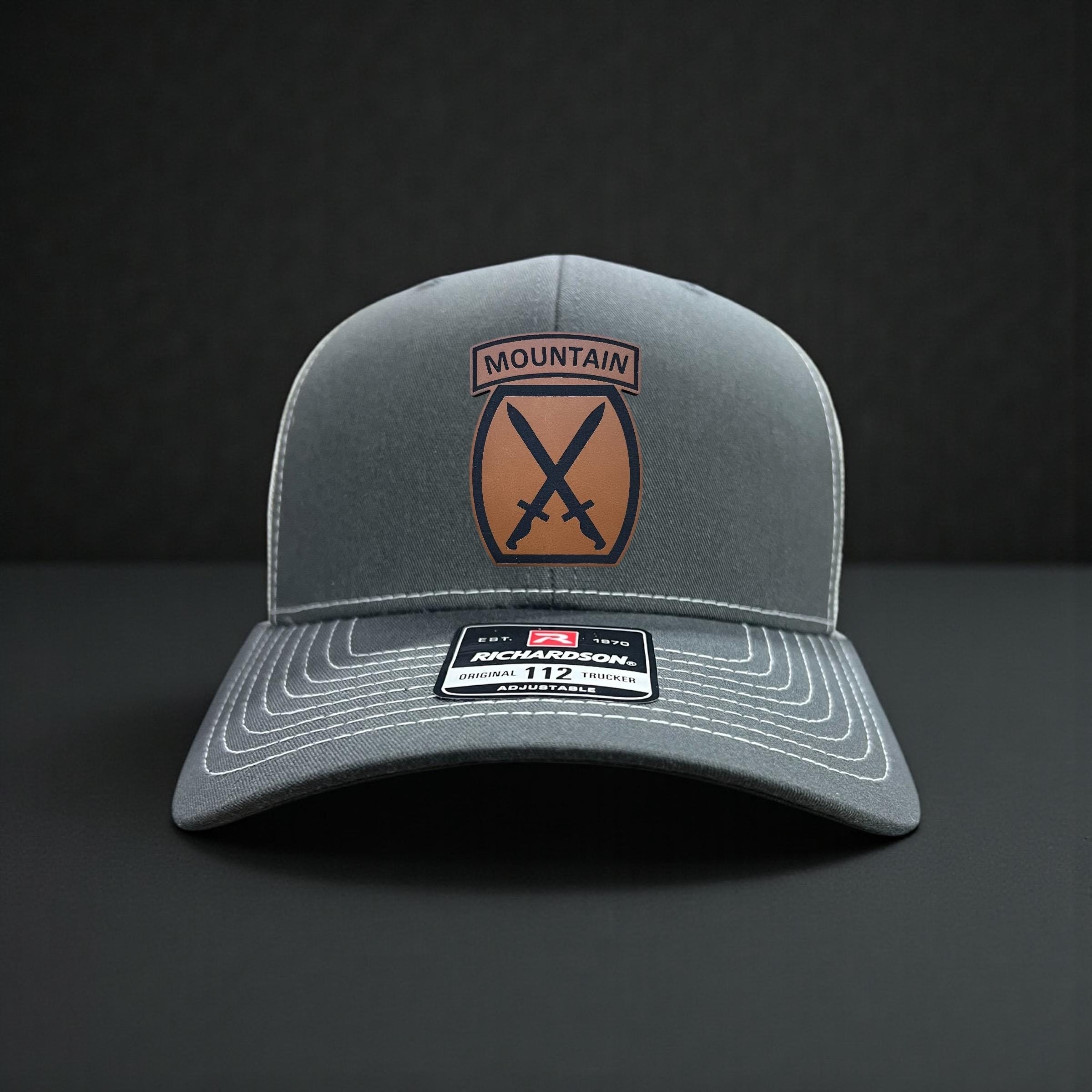 10th Mountain Division Army Hat, Leather Patch, Veteran Tactical Cap