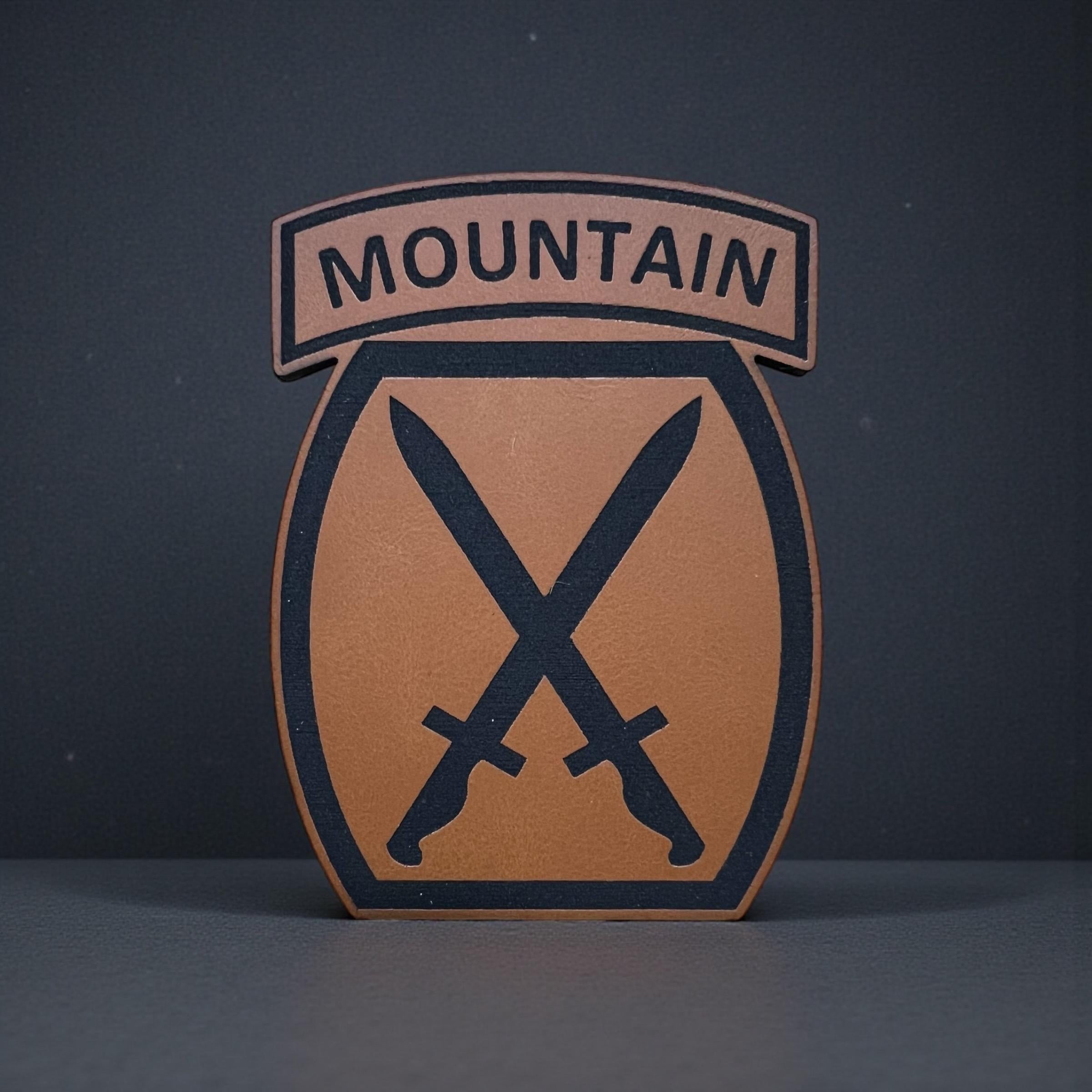 10th Mountain Division Army Hat, Leather Patch, Veteran Tactical Cap