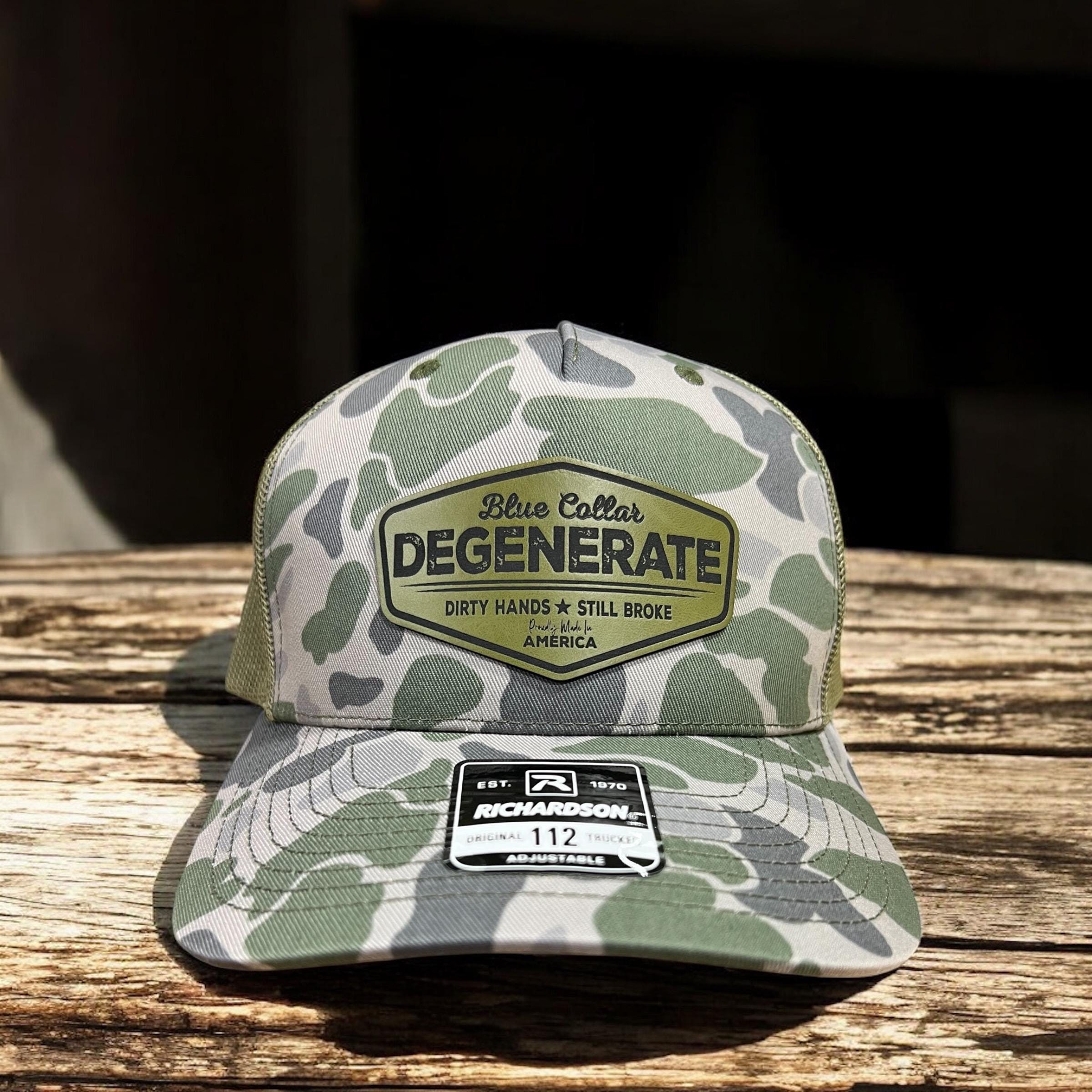 Blue Collar Degenerate Hat: Made in USA, American Pride Cap