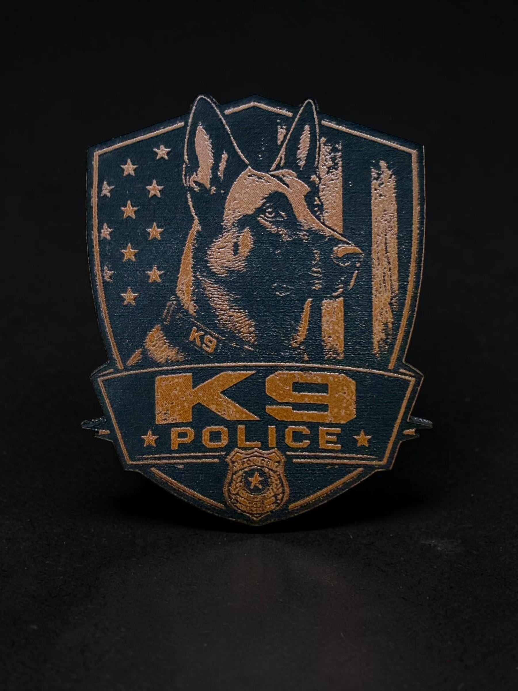 Custom K9 Leather Patch Hat – German Shepherd, Belgian Malinois, Bloodhound – Police or Sheriff – Laser Engraved Richardson 112 Style Hat