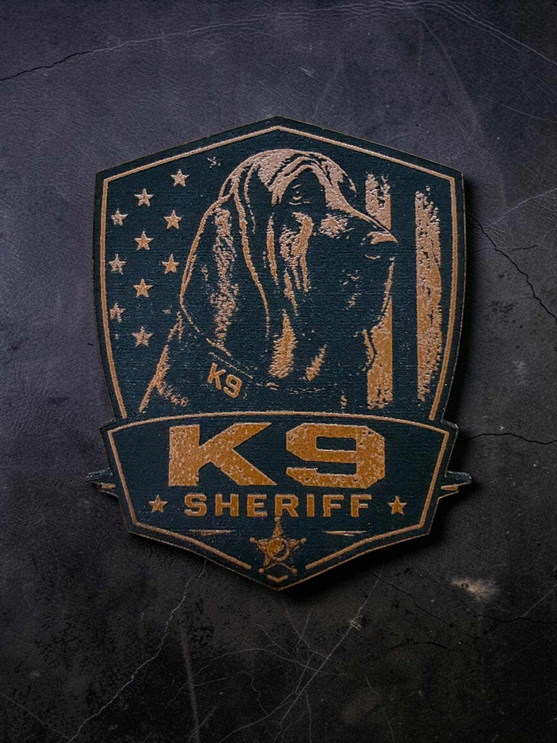 Custom K9 Leather Patch Hat – German Shepherd, Belgian Malinois, Bloodhound – Police or Sheriff – Laser Engraved Richardson 112 Style Hat