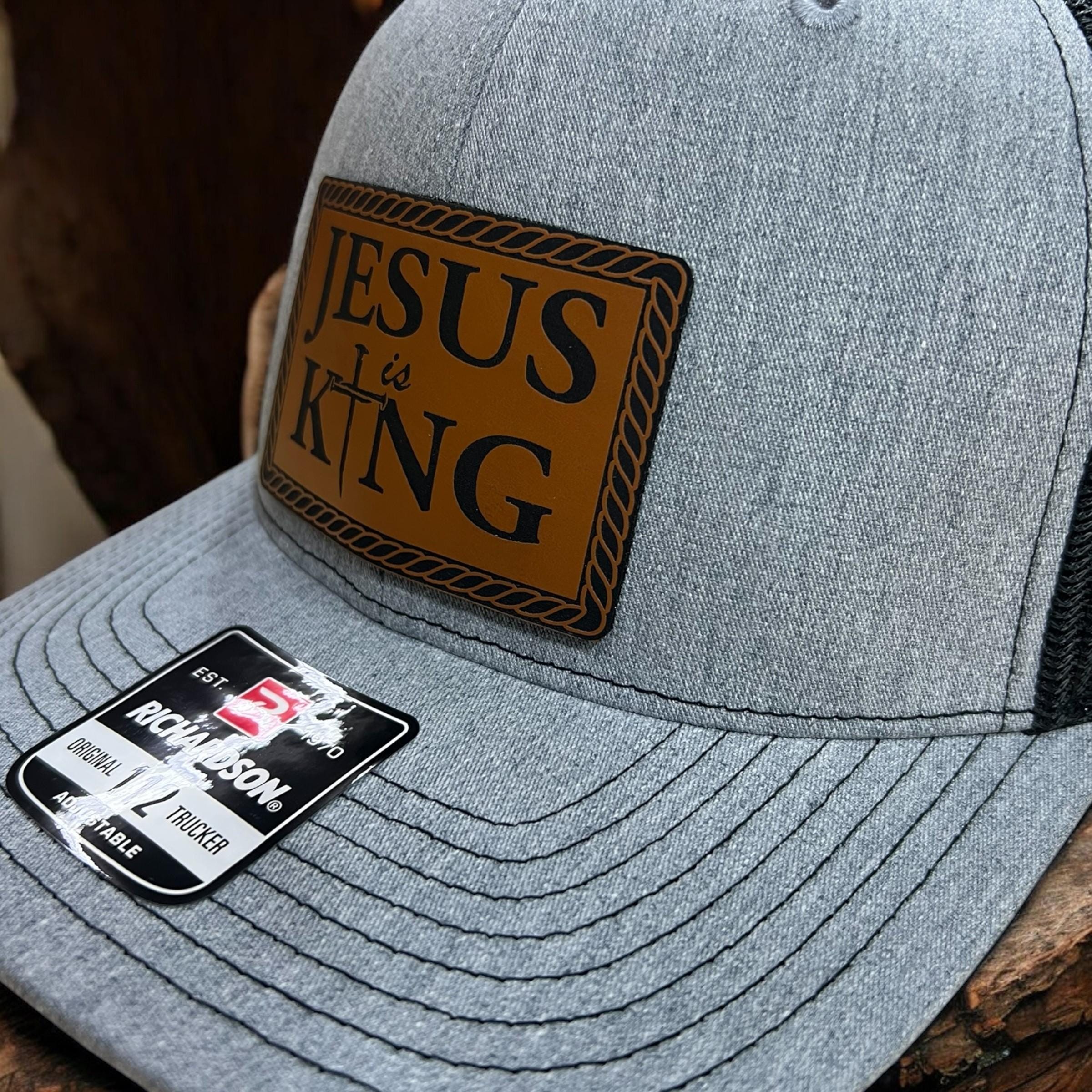Jesus Is King Leatherette Patch Hat: Faith-Based Christian Cap