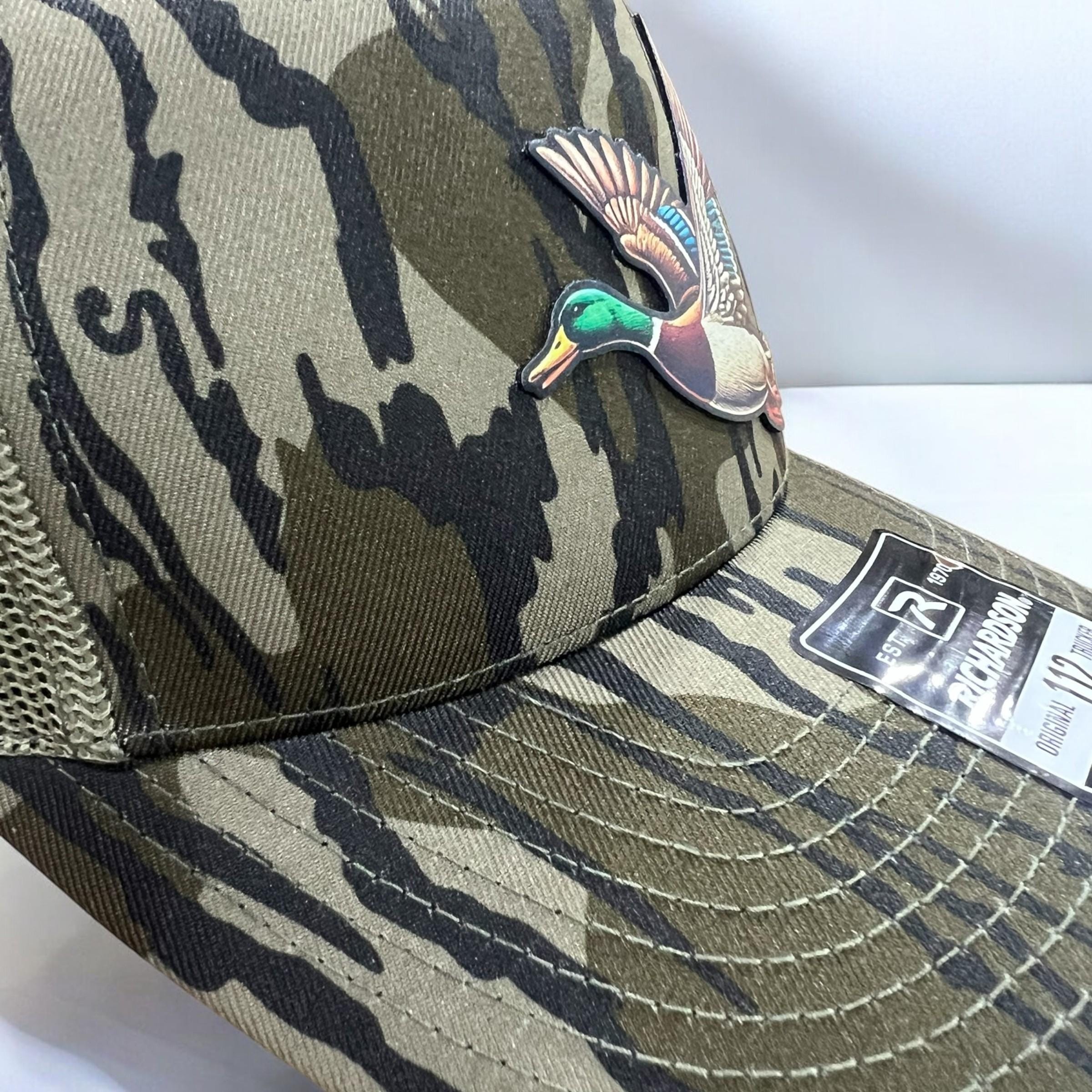 Mallard Duck Full Color UV Printed leatherette patch Hat, duck hunting,