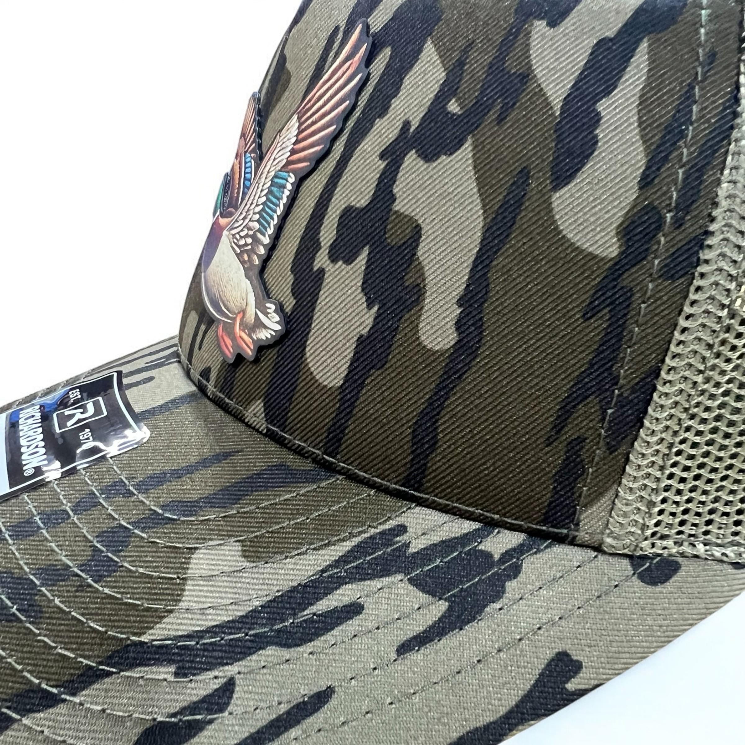 Mallard Duck Full Color UV Printed leatherette patch Hat, duck hunting,