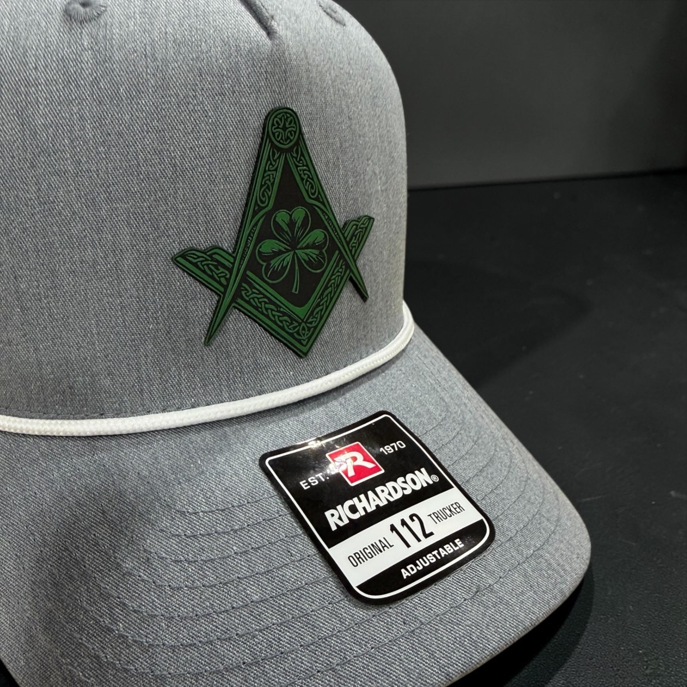 Masonic Shamrock Patch Hat | Square Compasses Celtic Trucker Cap