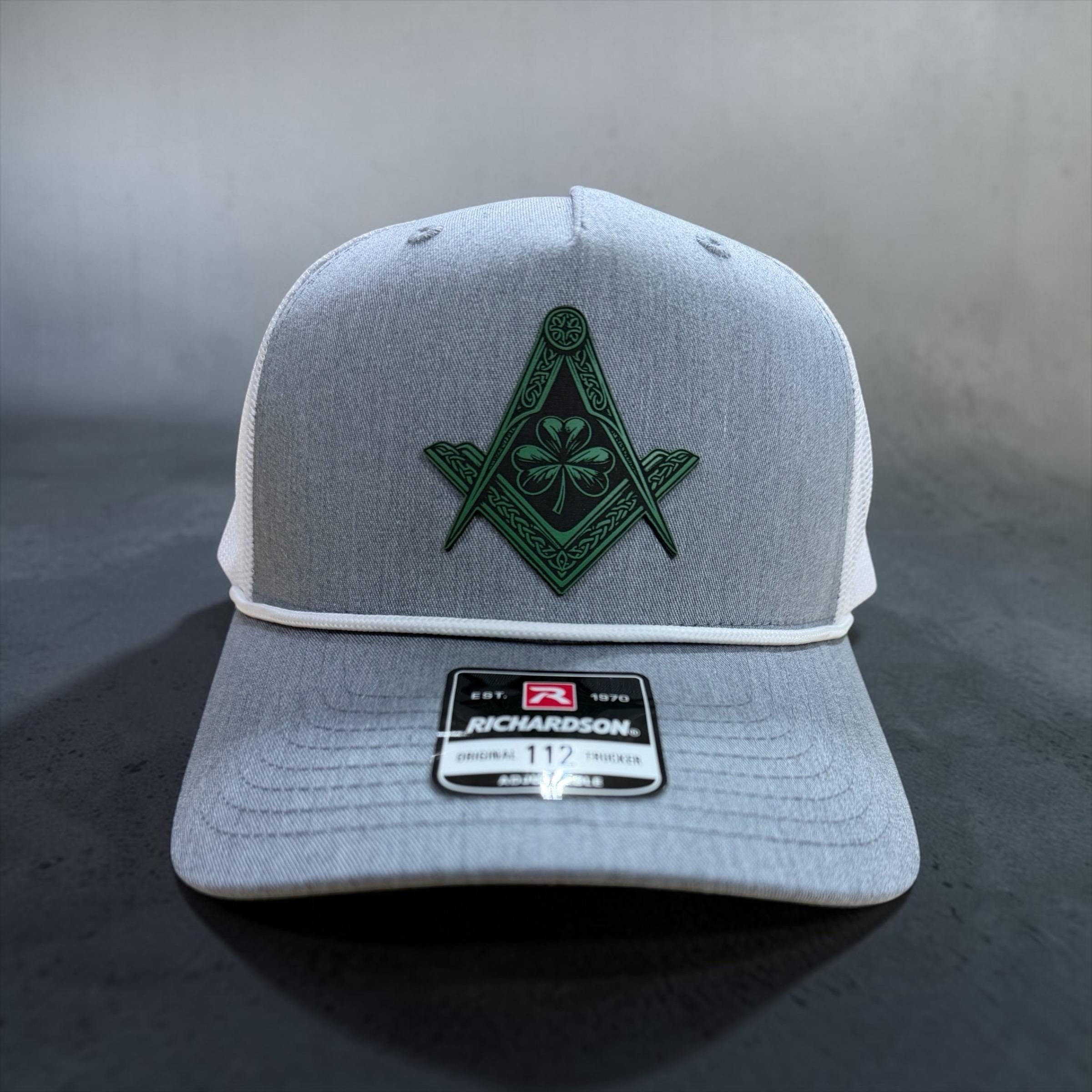 Masonic Shamrock Patch Hat | Square Compasses Celtic Trucker Cap