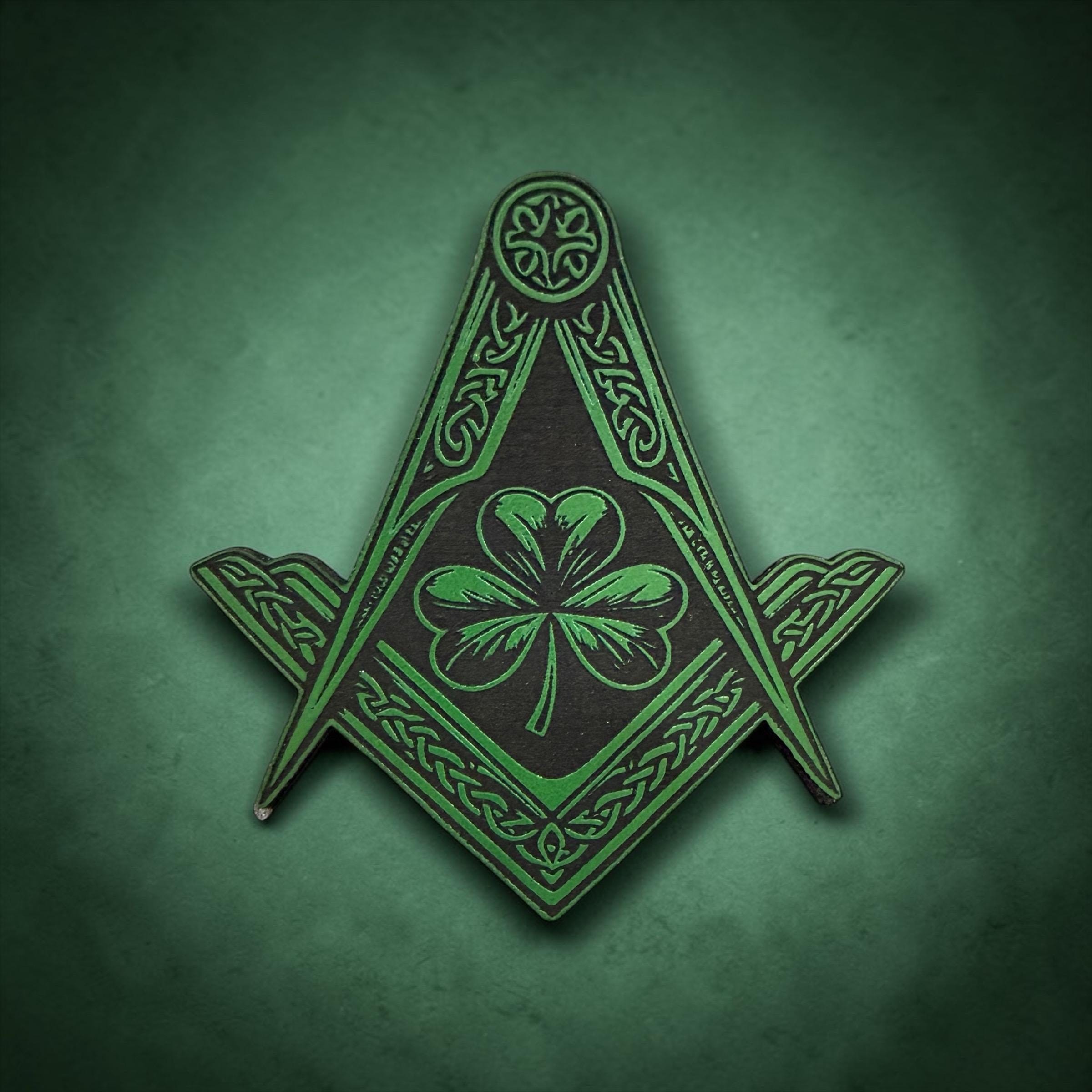 Masonic Shamrock Patch Hat | Square Compasses Celtic Trucker Cap