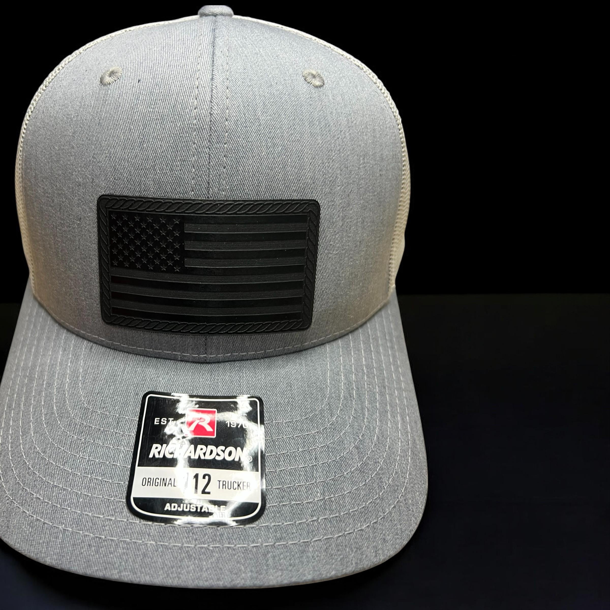 Richardson American Flag Patch Hat, Leatherette USA Cap