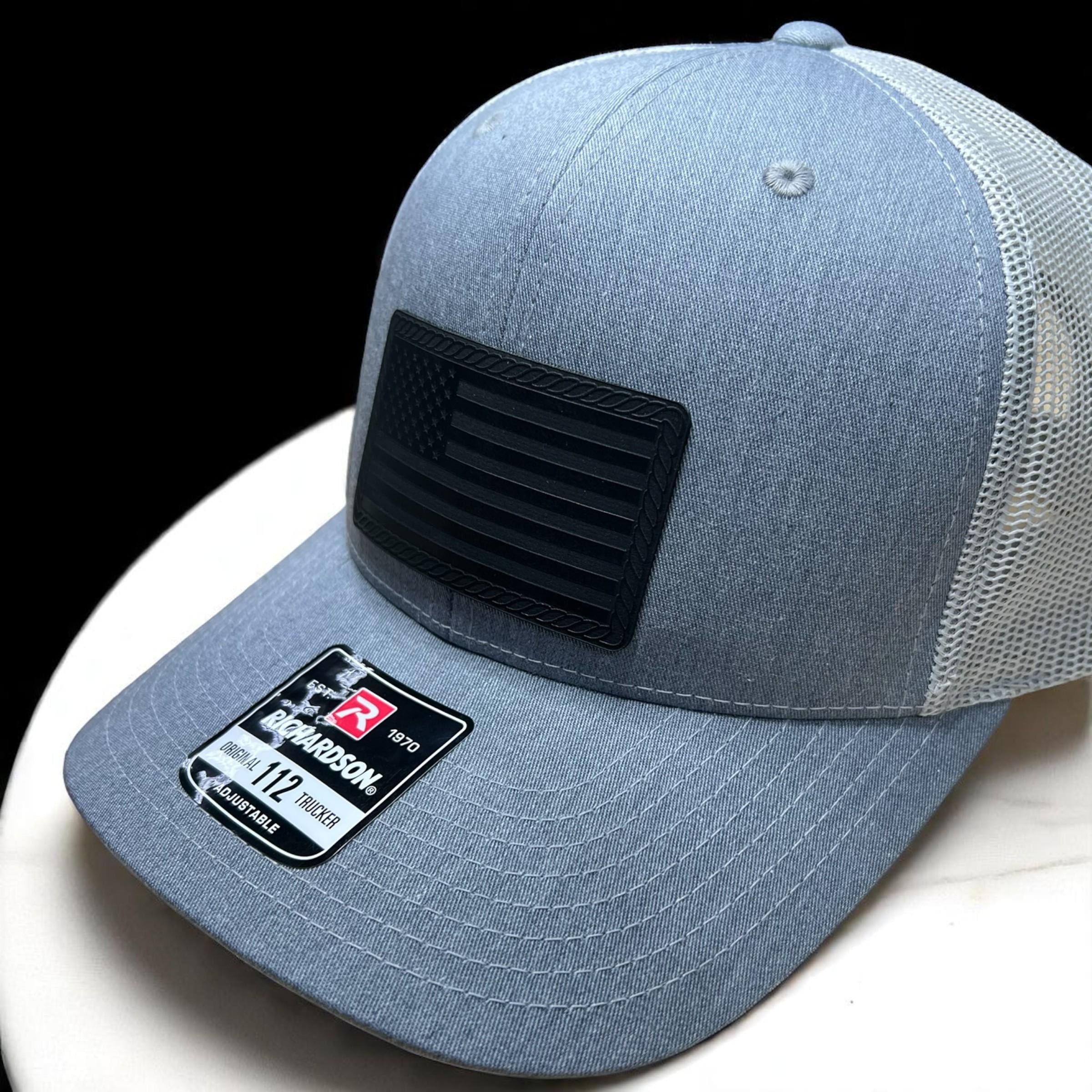 Richardson American Flag Patch Hat, Leatherette USA Cap