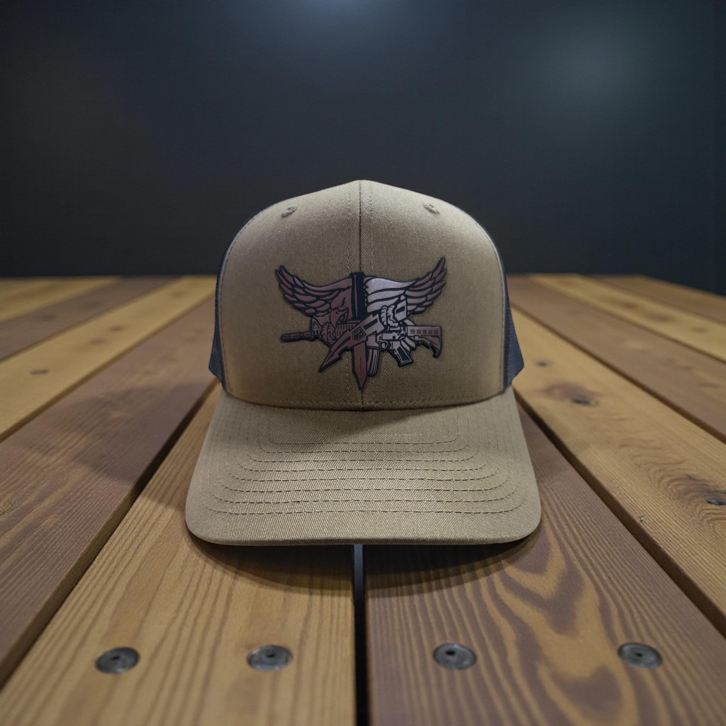 SWAT Emblem Leather Patch Hat, Tactical Police Cap