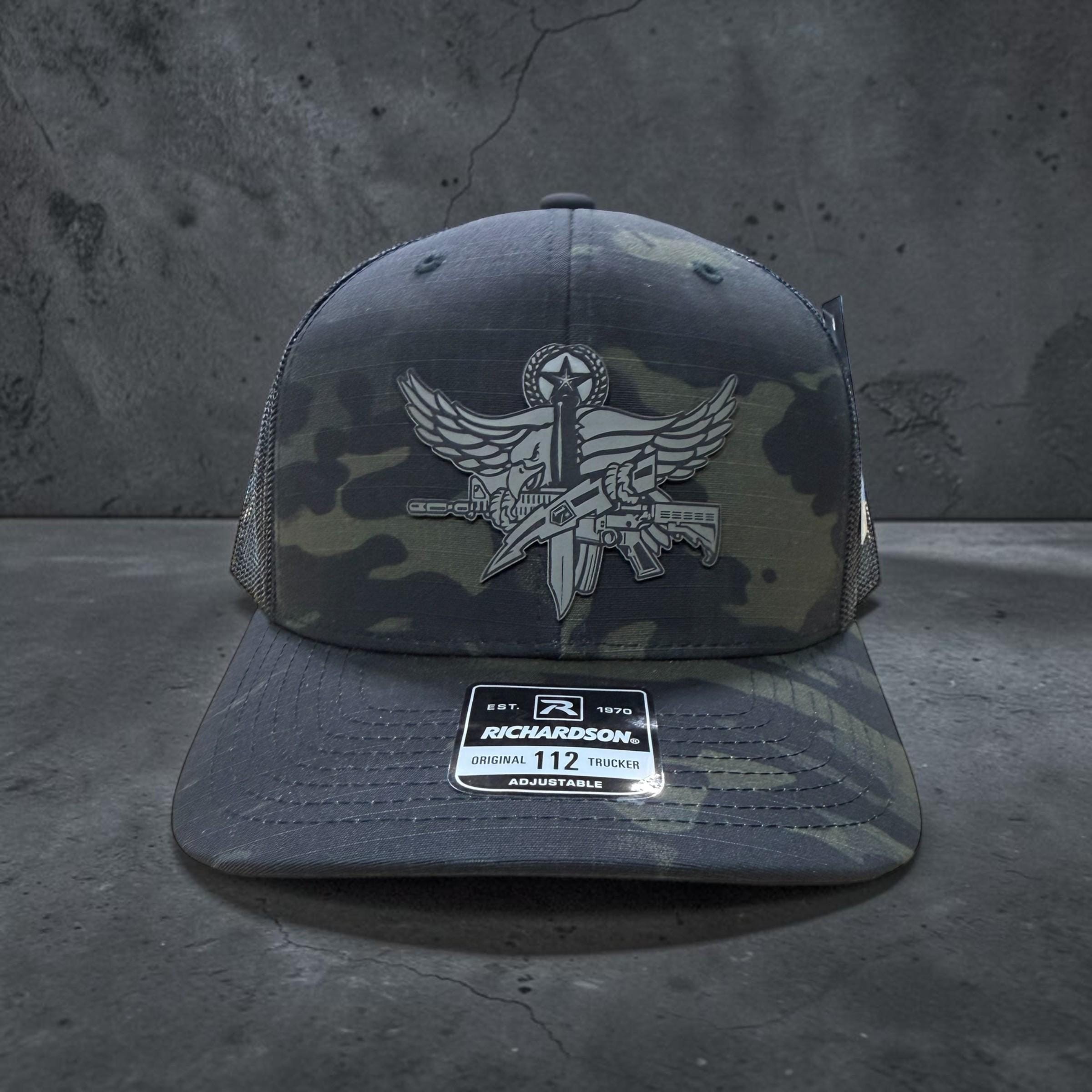 SWAT Master Operator Leather Patch Hat | Tactical Hat | Custom Engraved Patch | Richardson 112 Style | Gift for Law Enforcement
