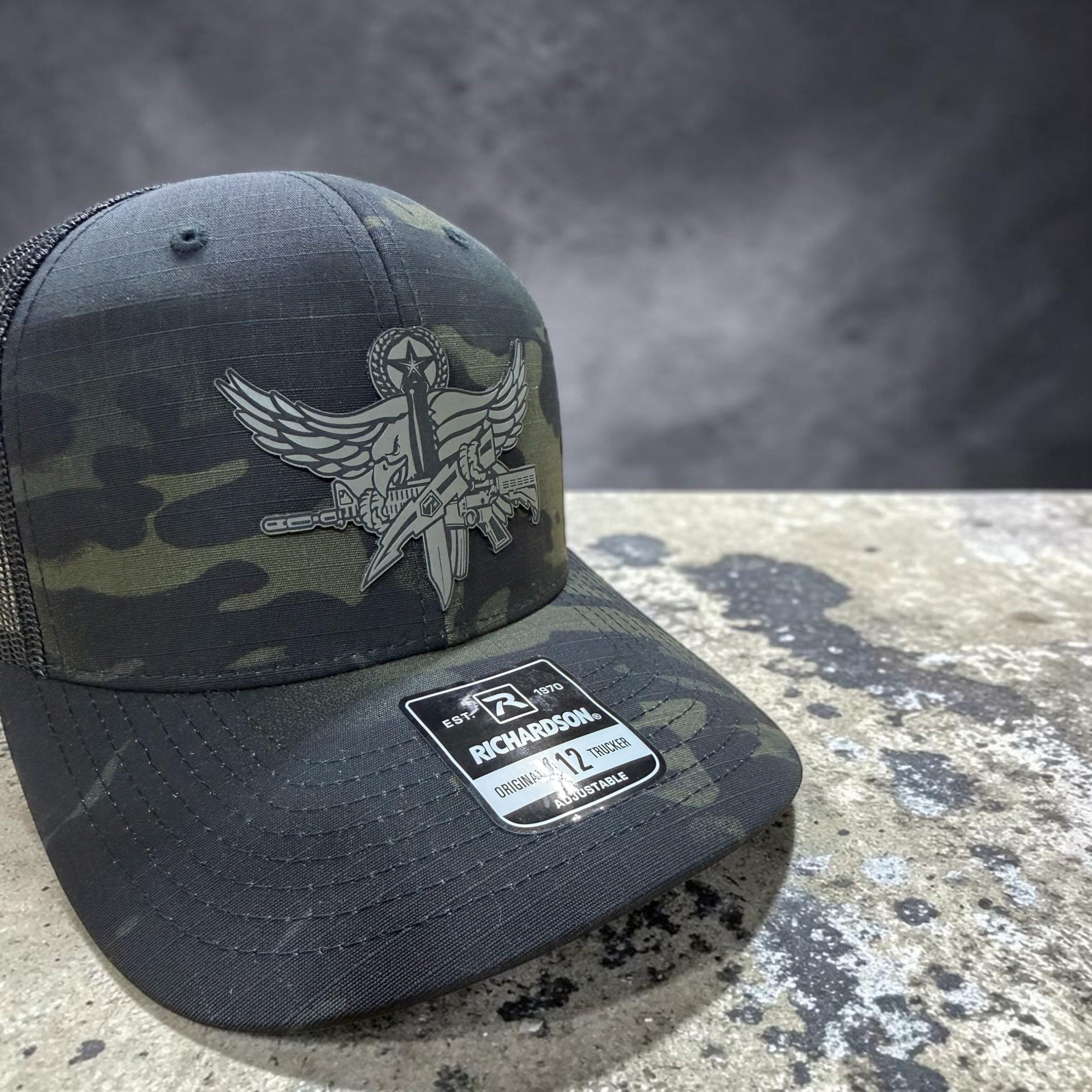 SWAT Master Operator Leather Patch Hat | Tactical Hat | Custom Engraved Patch | Richardson 112 Style | Gift for Law Enforcement