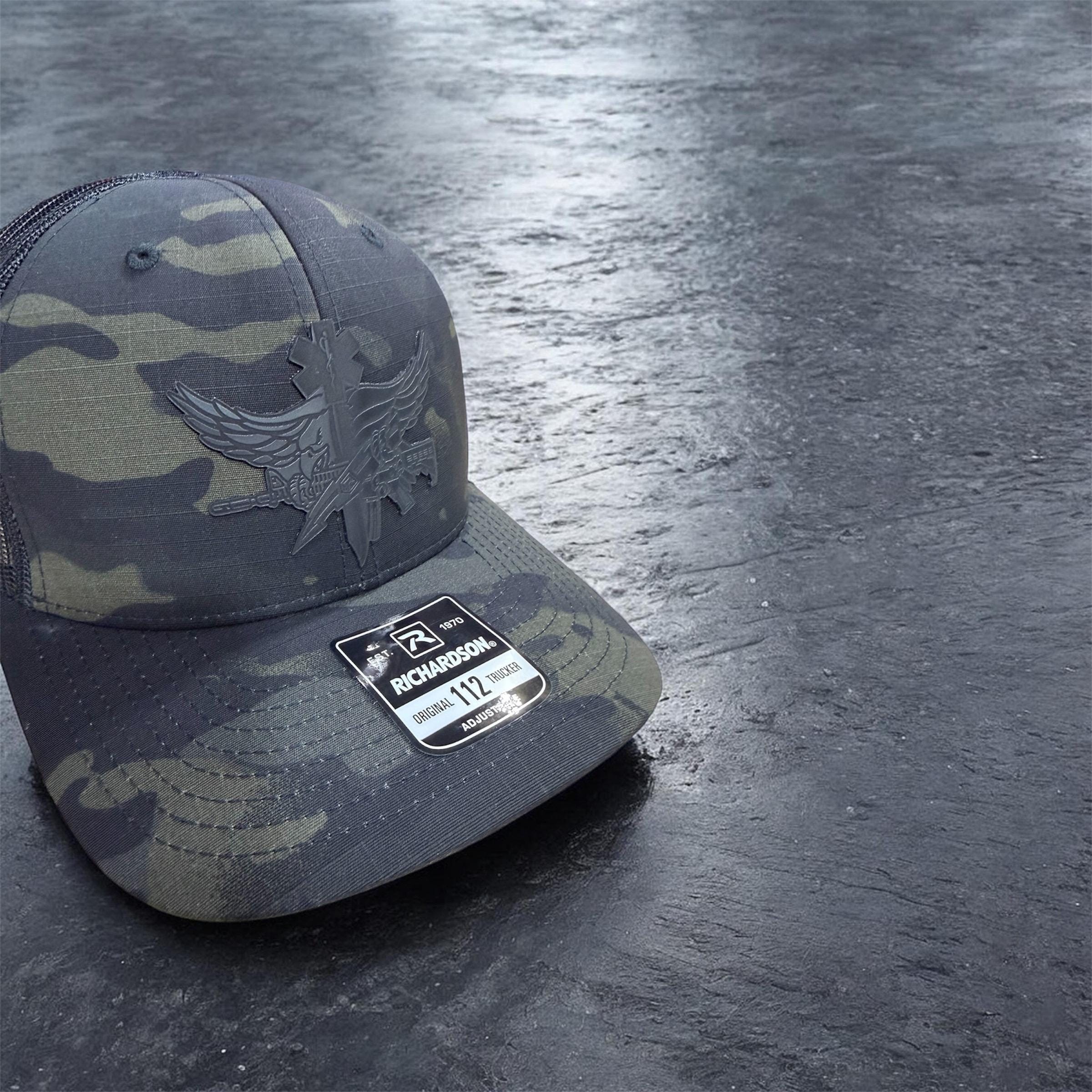 SWAT Medic Emblem Leather Patch Hat, Tactical Police Cap