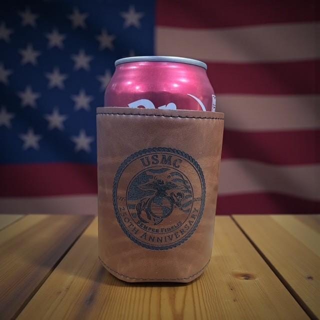 USMC 250th Anniversary Drink Holder, Marine Corps Can Cooler, Military Gift, Anniversary Keepsake