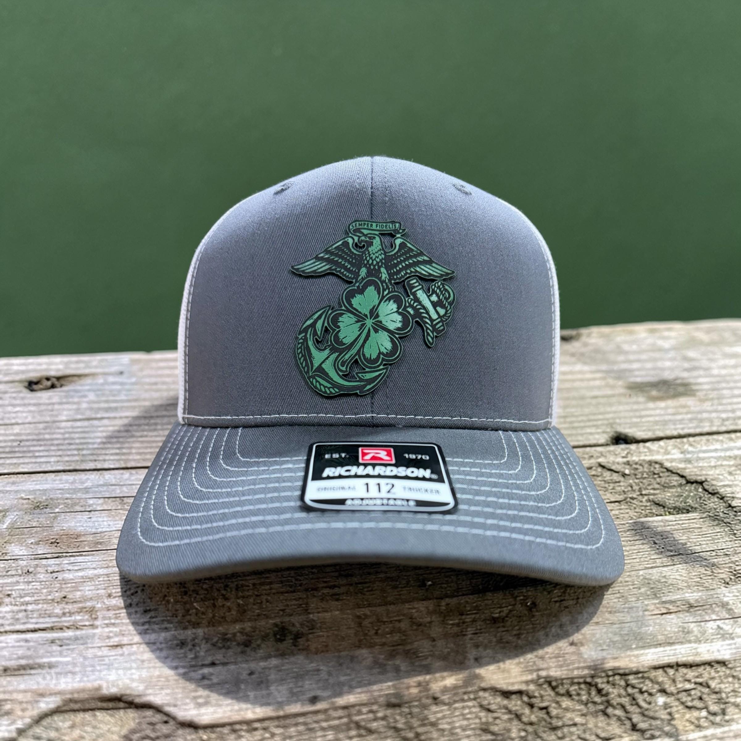 USMC Eagle Clover Anchor Hat – St Patrick’s Day Marine Corps Veteran Apparel