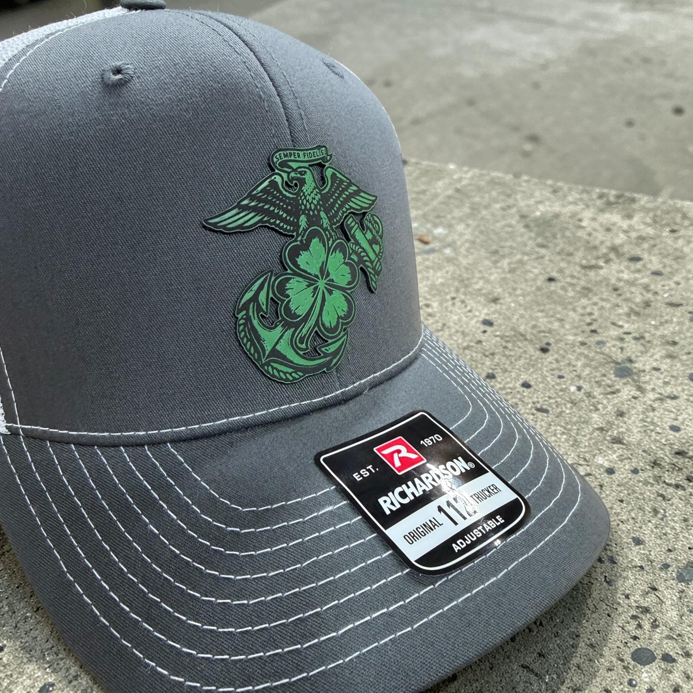 USMC Eagle Clover Anchor Hat – St Patrick’s Day Marine Corps Veteran Apparel