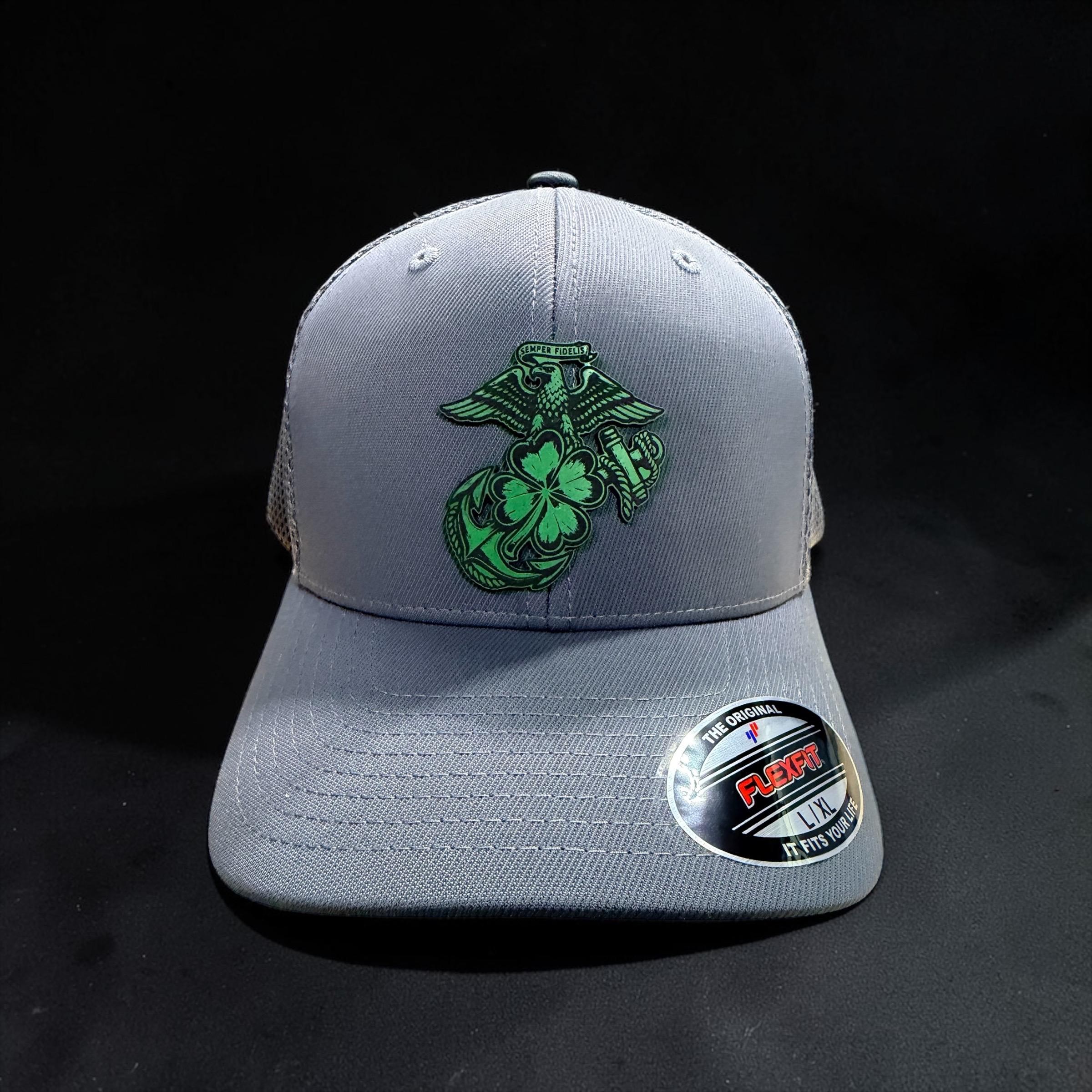 USMC Eagle Clover Anchor Hat – St Patrick’s Day Marine Corps Veteran Apparel