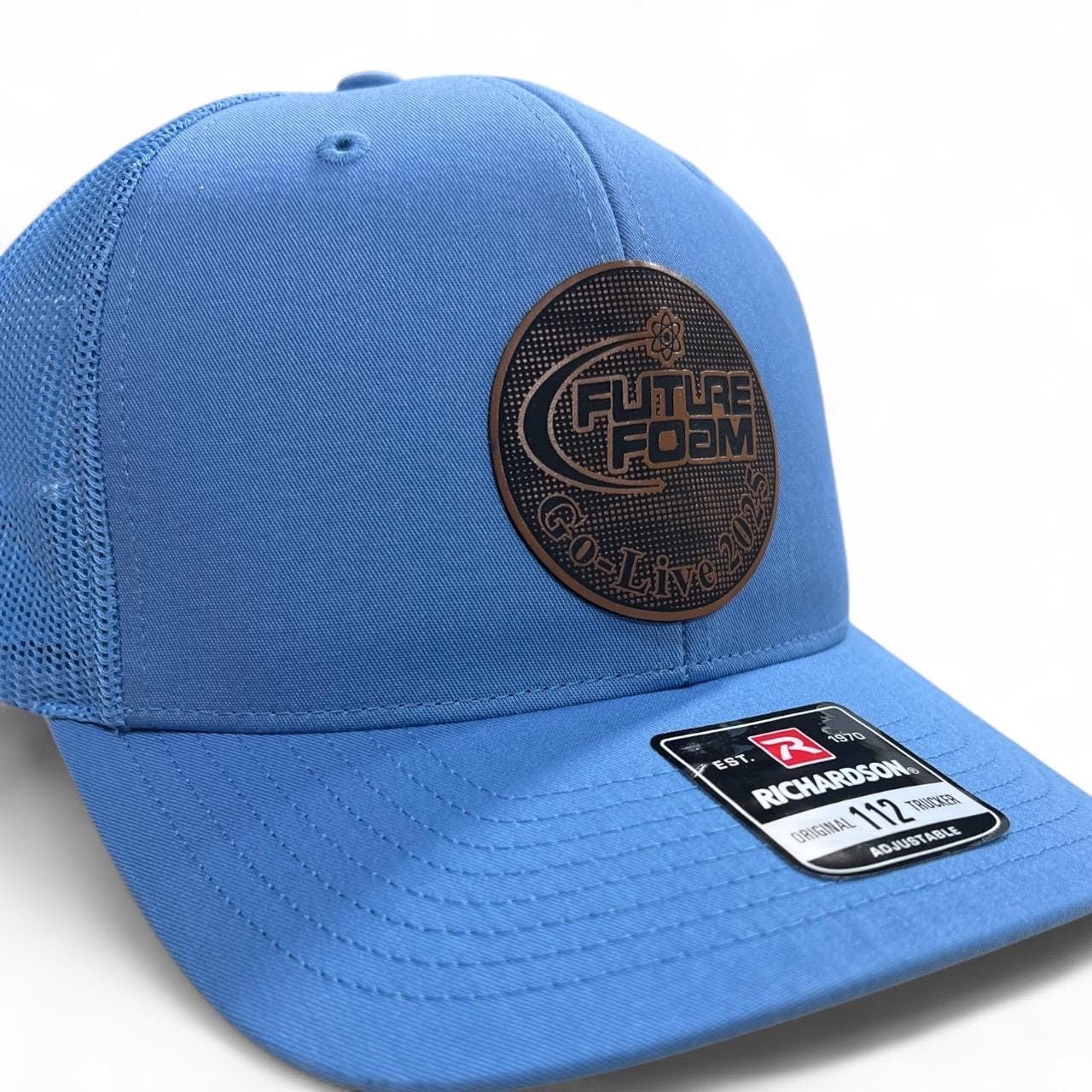 Your logo leather patch hat, custom engraved, adjustable snapback
