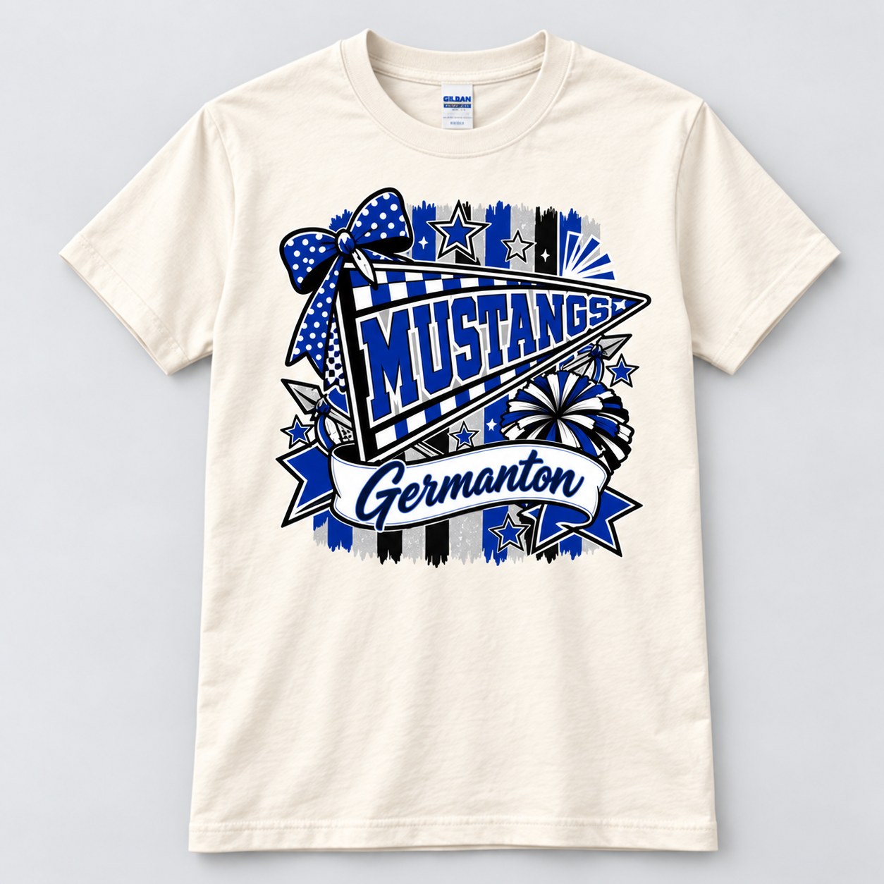 Germanton Mustangs spirit pennant shirt