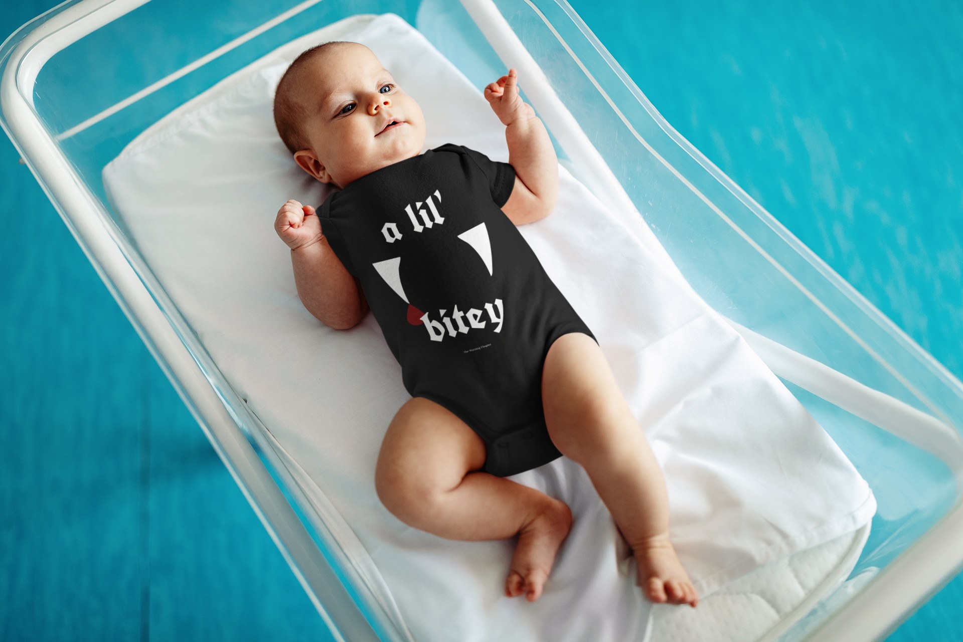 “a lil’ bitey” Vampire Fangs Baby Onesie Infant Baby Gift