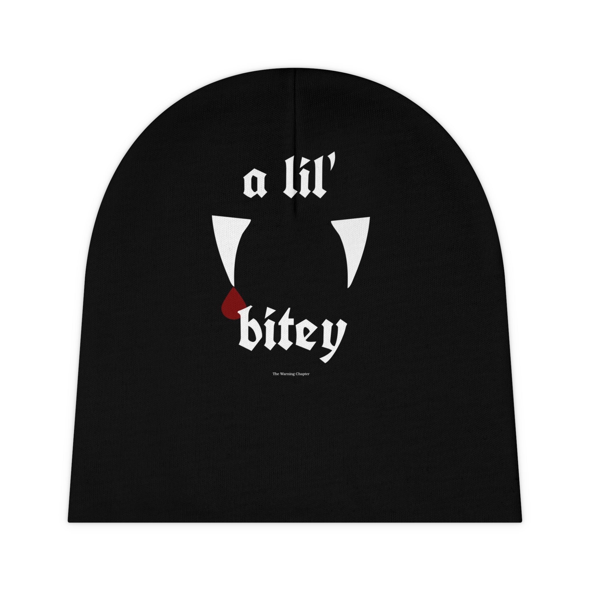 "a lil' bitey" Vampire Infant Knit Hat Beanie Baby Gift