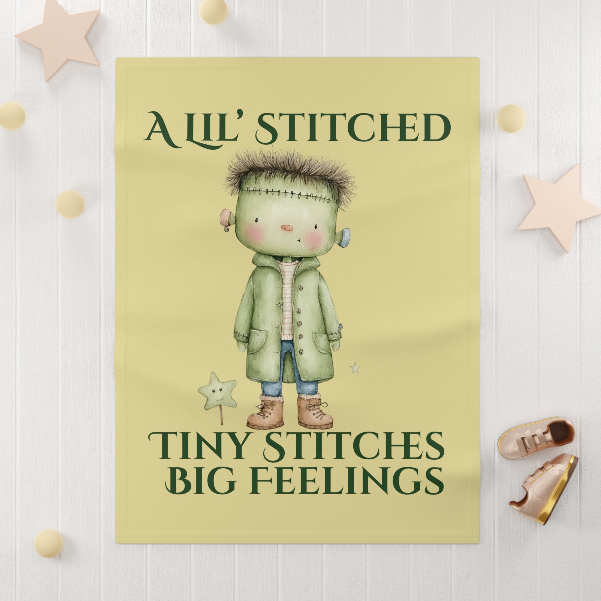 A lil' stitched baby monster blanket