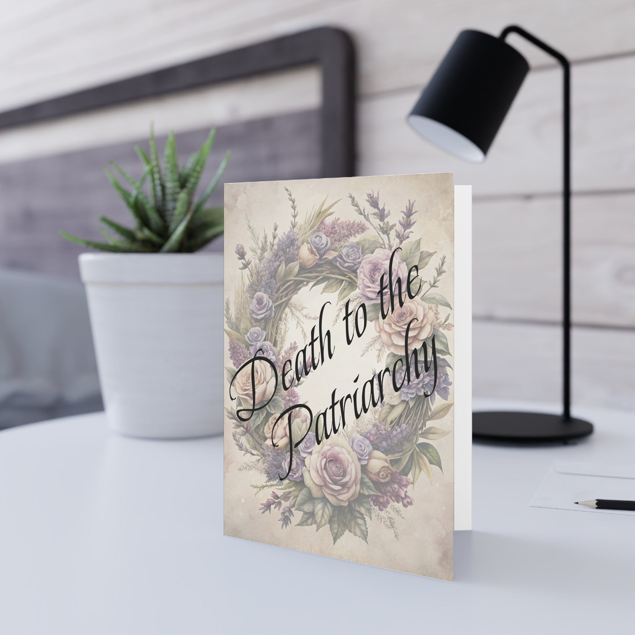 Death to the Patriarchy Floral Greeting Card
