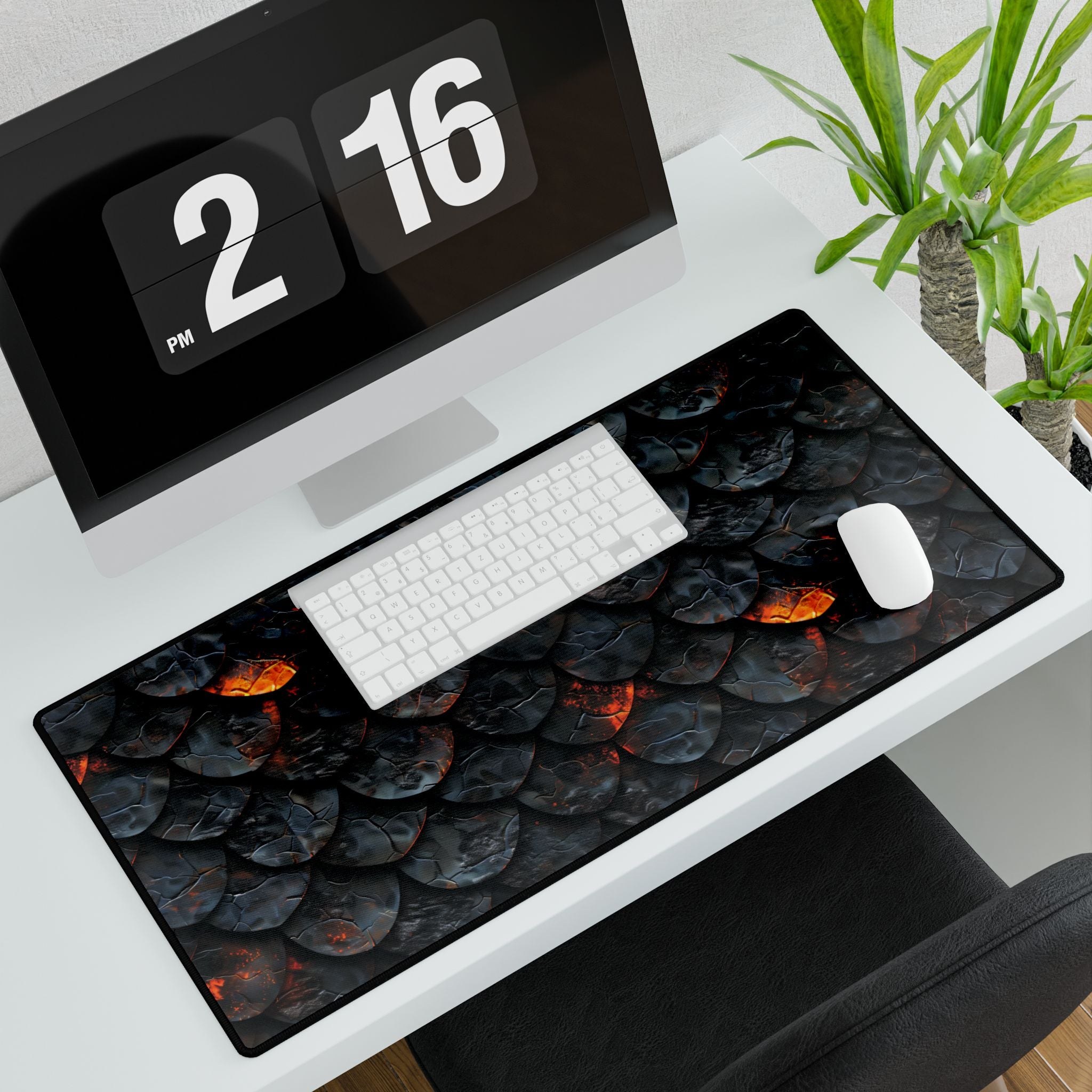 Dragon Lava Scale Desk Mat for Gaming or Work