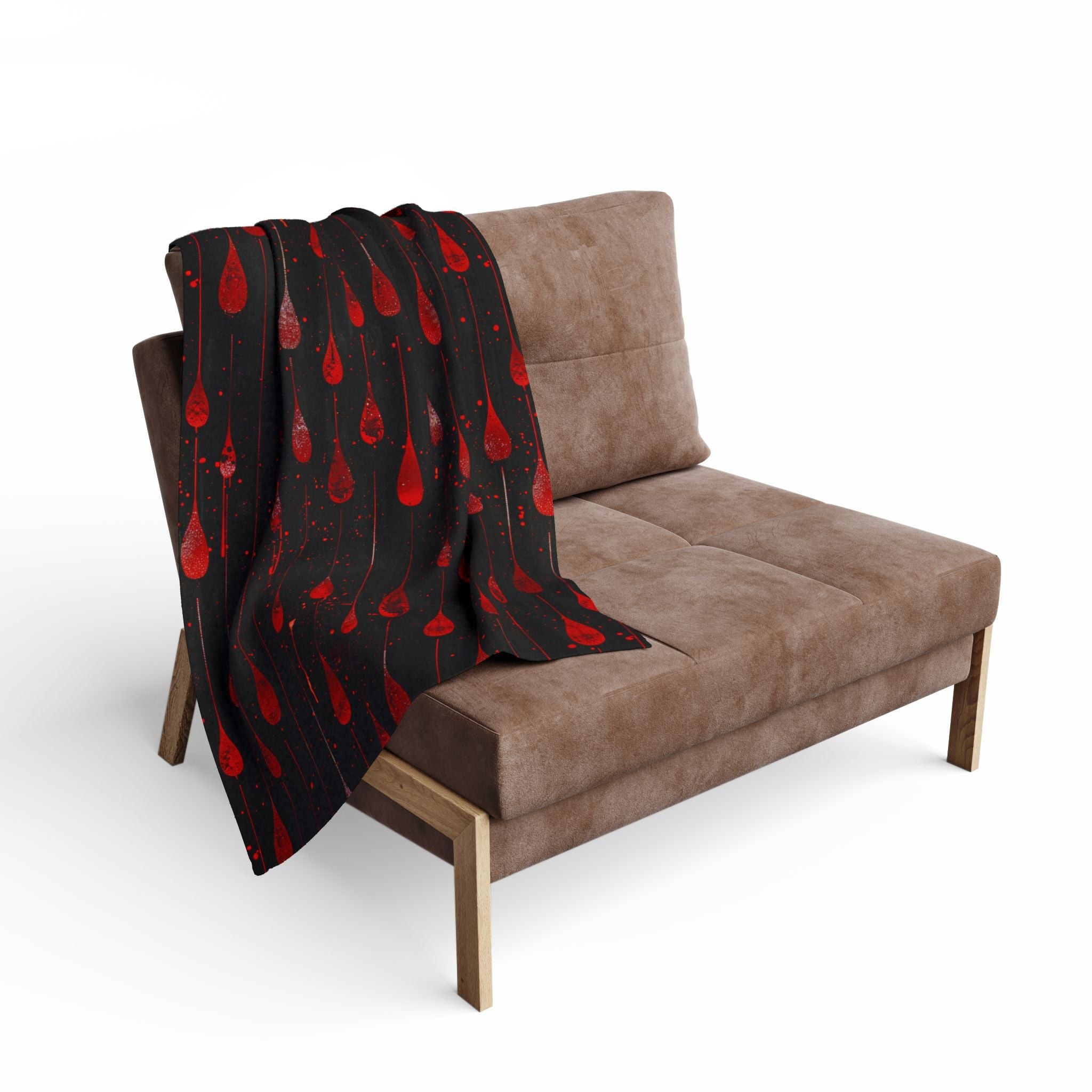 Gothic Red Drip Pattern Cozy Throw