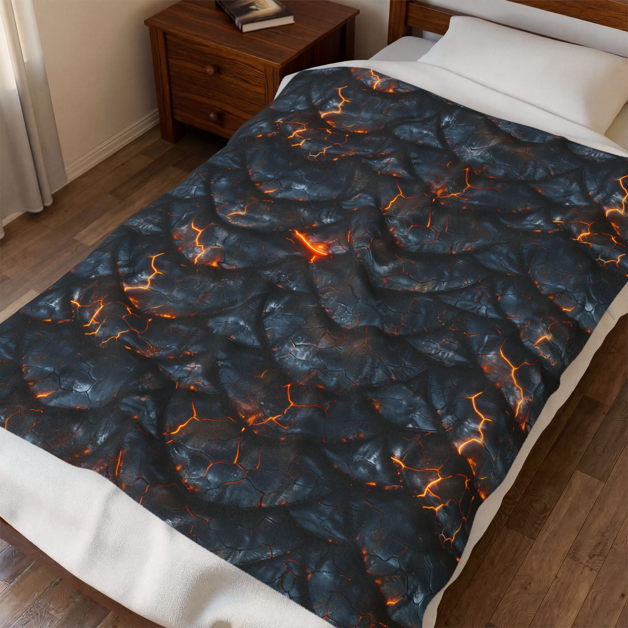 Lava Dragon Scale Velveteen Plush Blanket