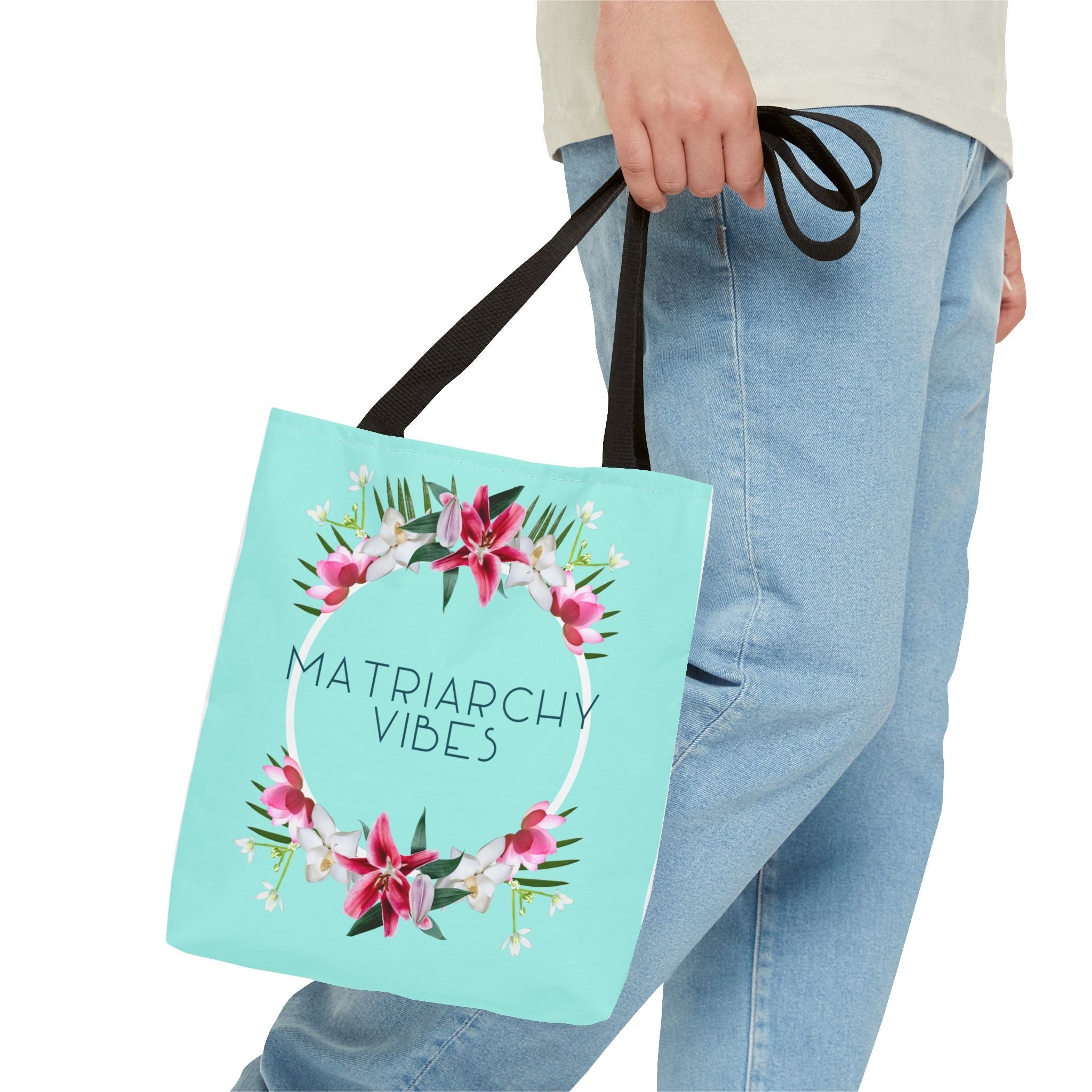 Matriarchy Vibes Floral Tote Bag – Feminist Statement Beach & Market Bag
