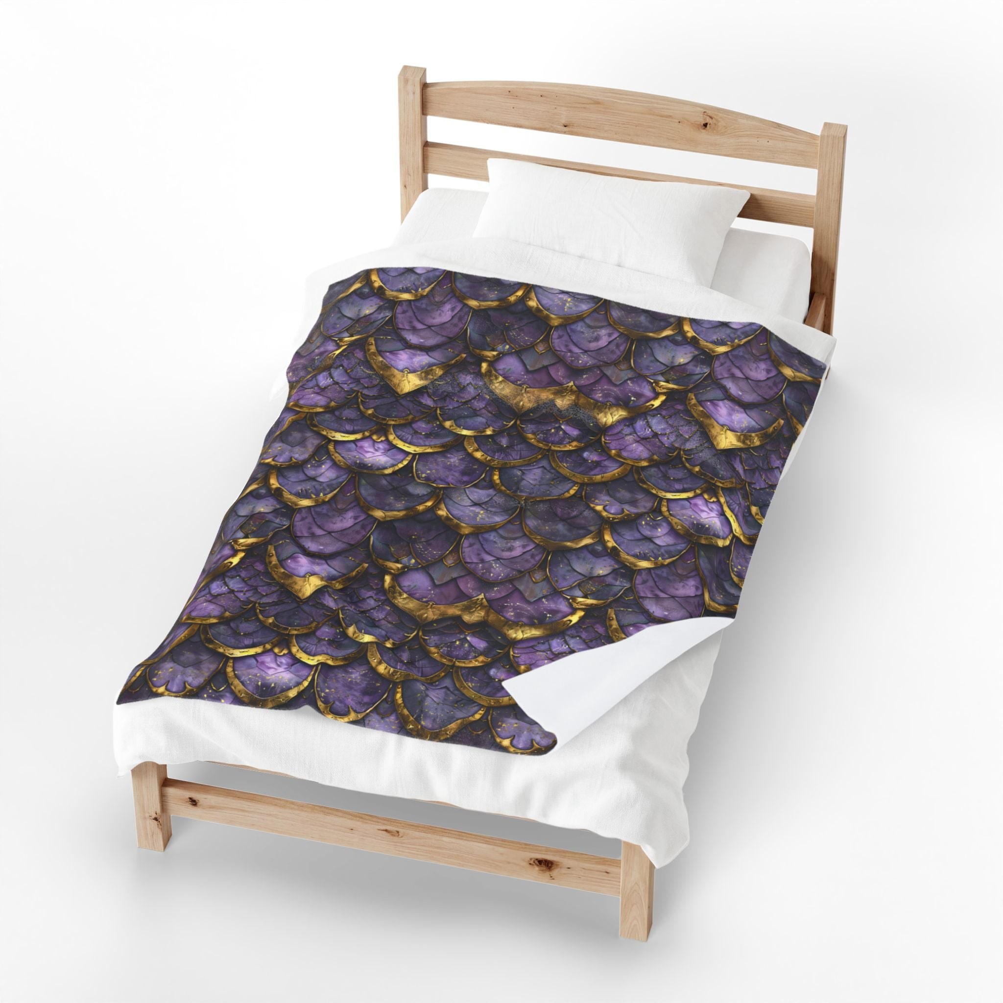 Purple Gold Scale Velveteen Blanket