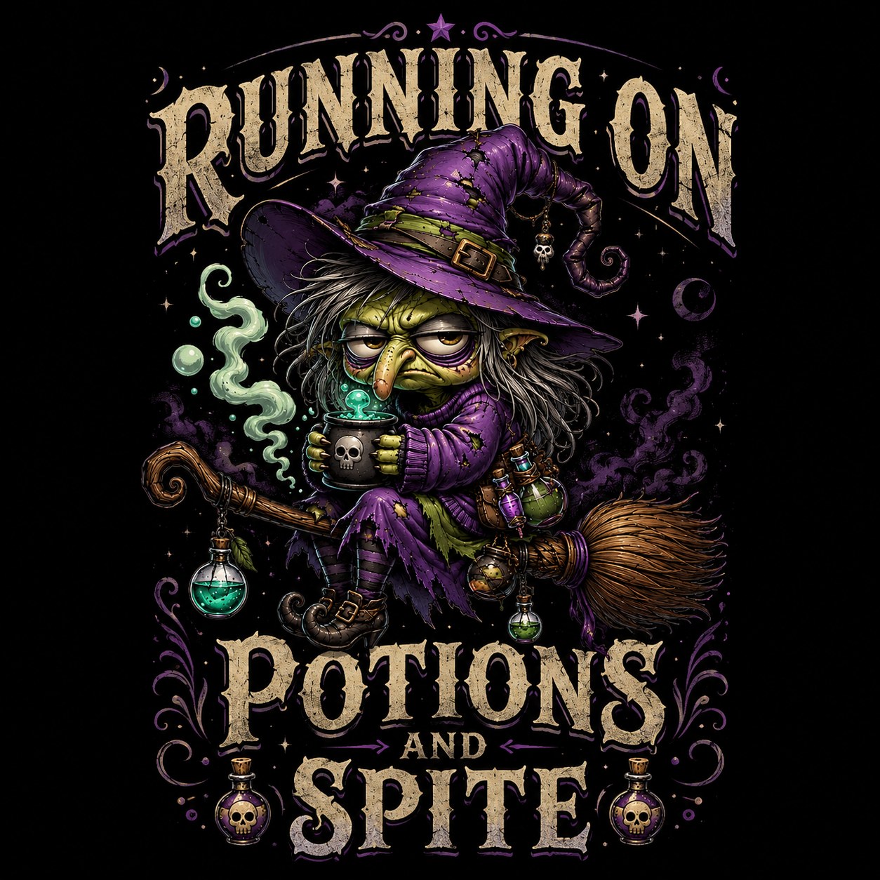 Running On Potions And Spite Witch T-Shirt